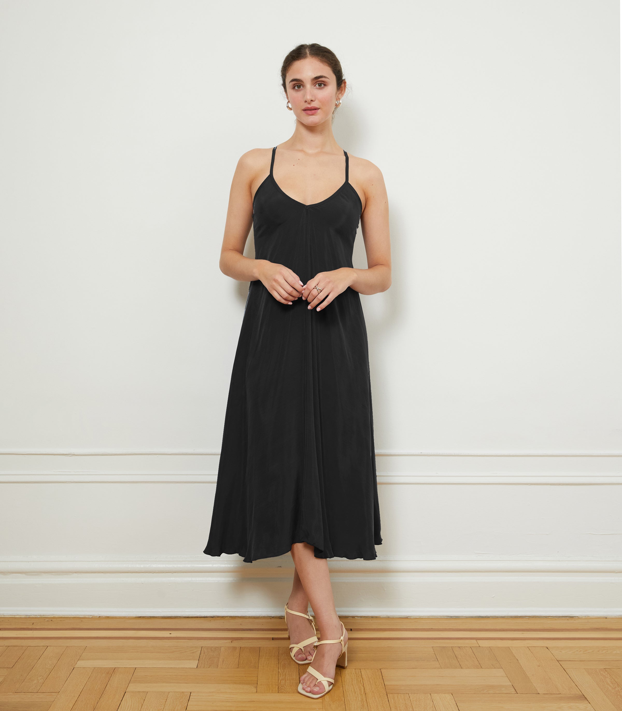 Hermosa Backless Slip Dress - Black