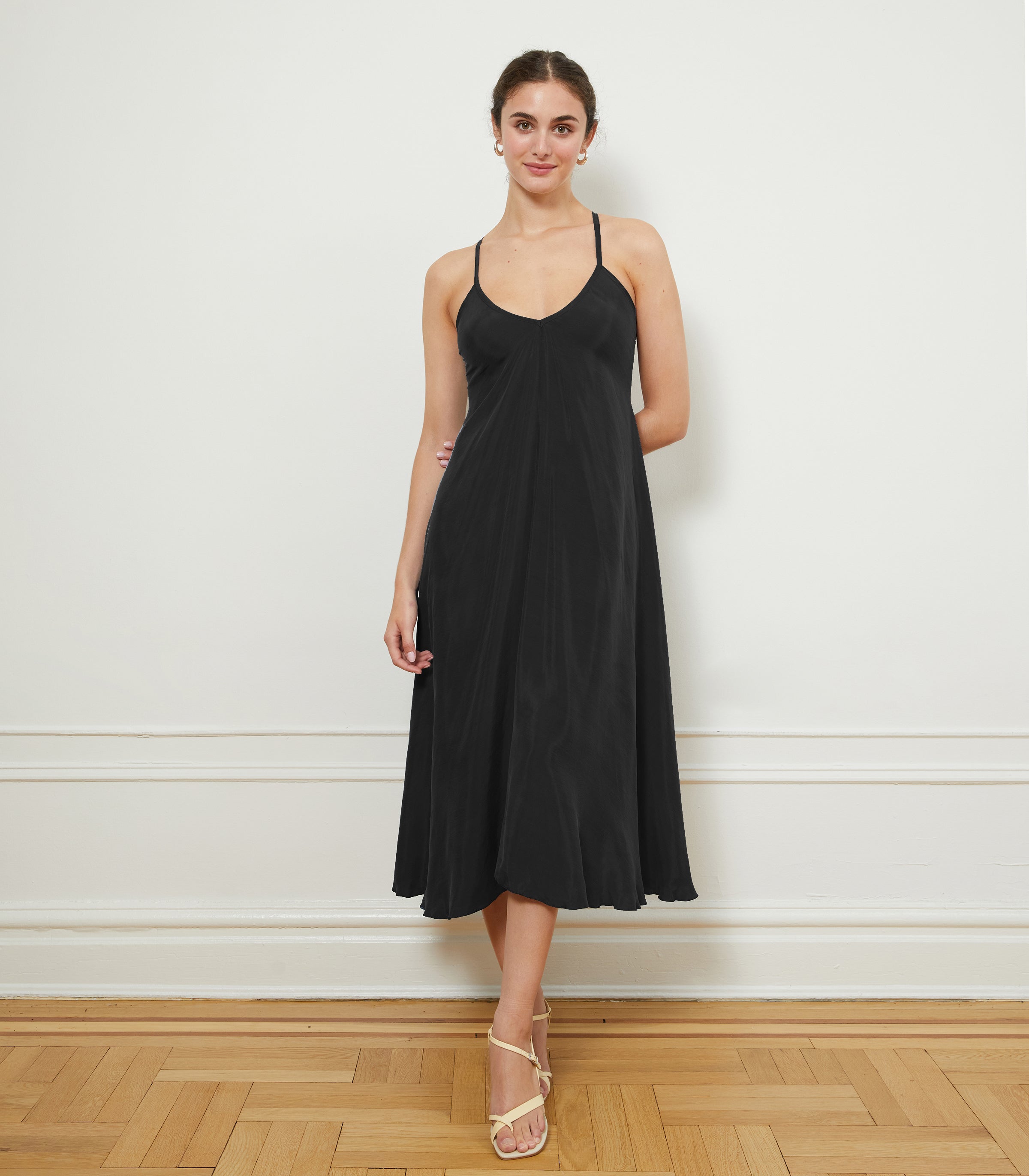 Hermosa Backless Slip Dress - Black
