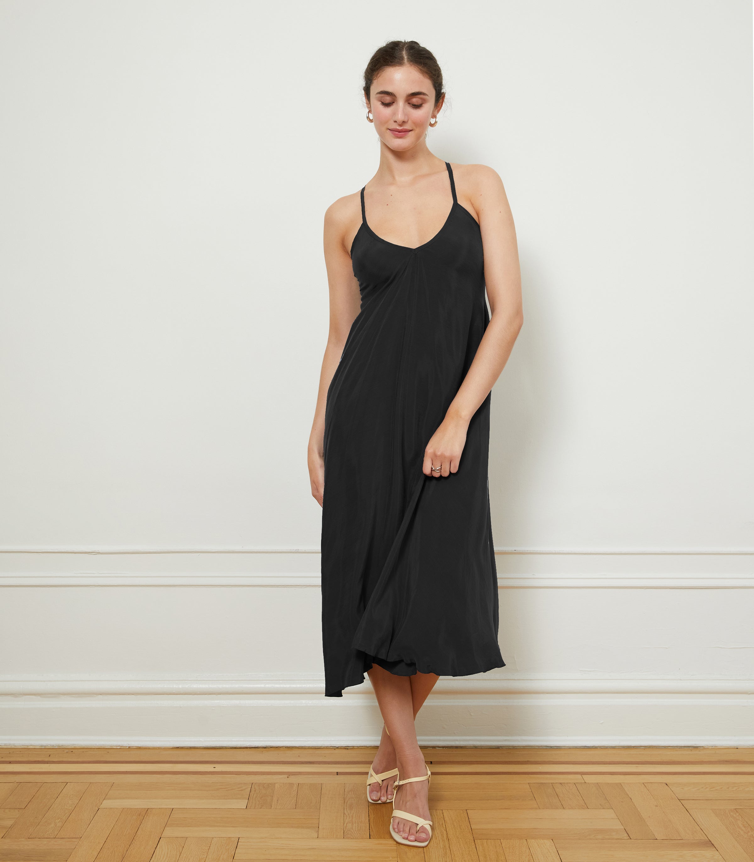 Hermosa Backless Slip Dress - Black