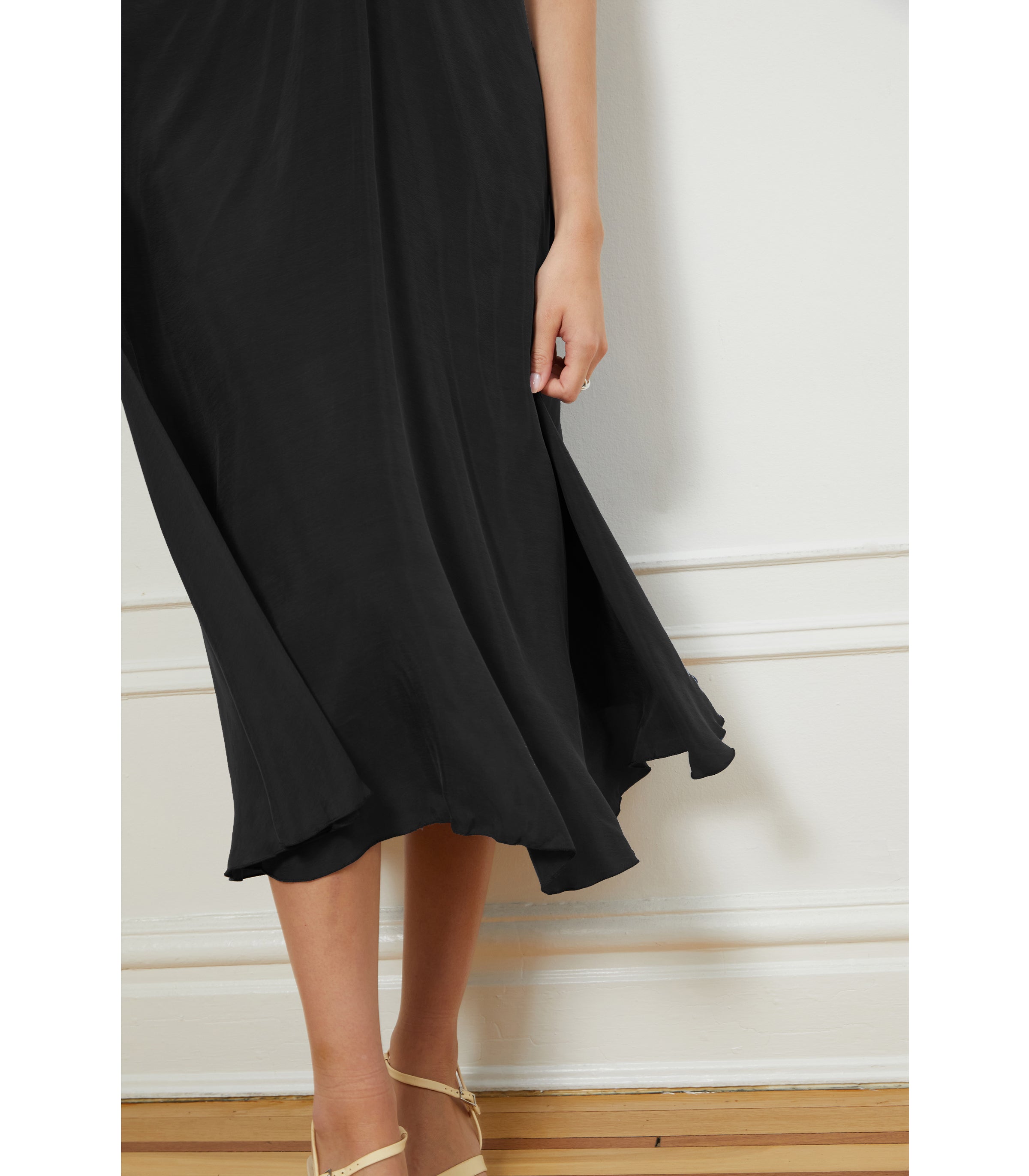 Hermosa Backless Slip Dress - Black