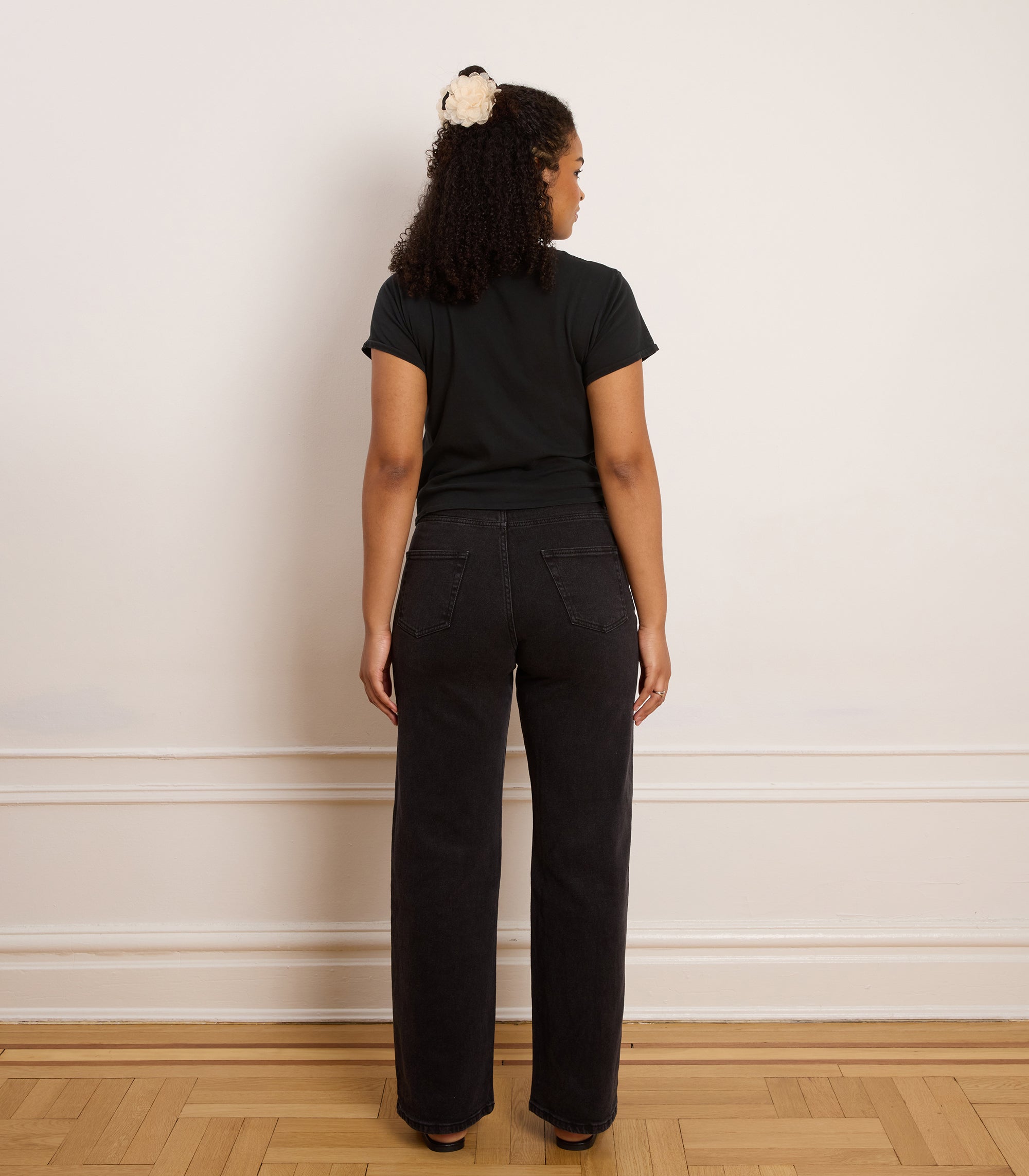 Francois High Rise Wide Leg Jeans - Black