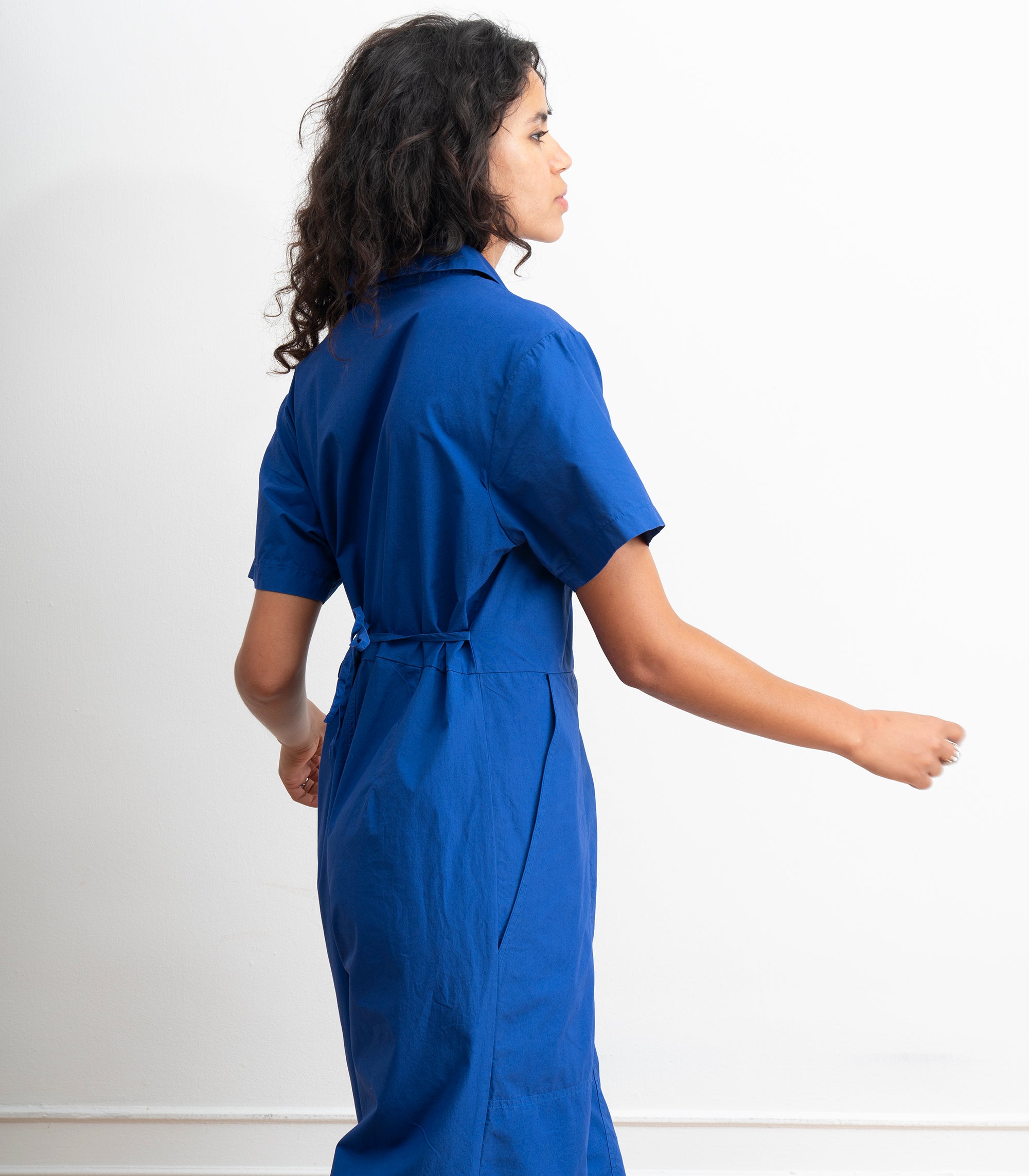 Clara Short Sleeve Parachute Leg Jumpsuit - Blueberry