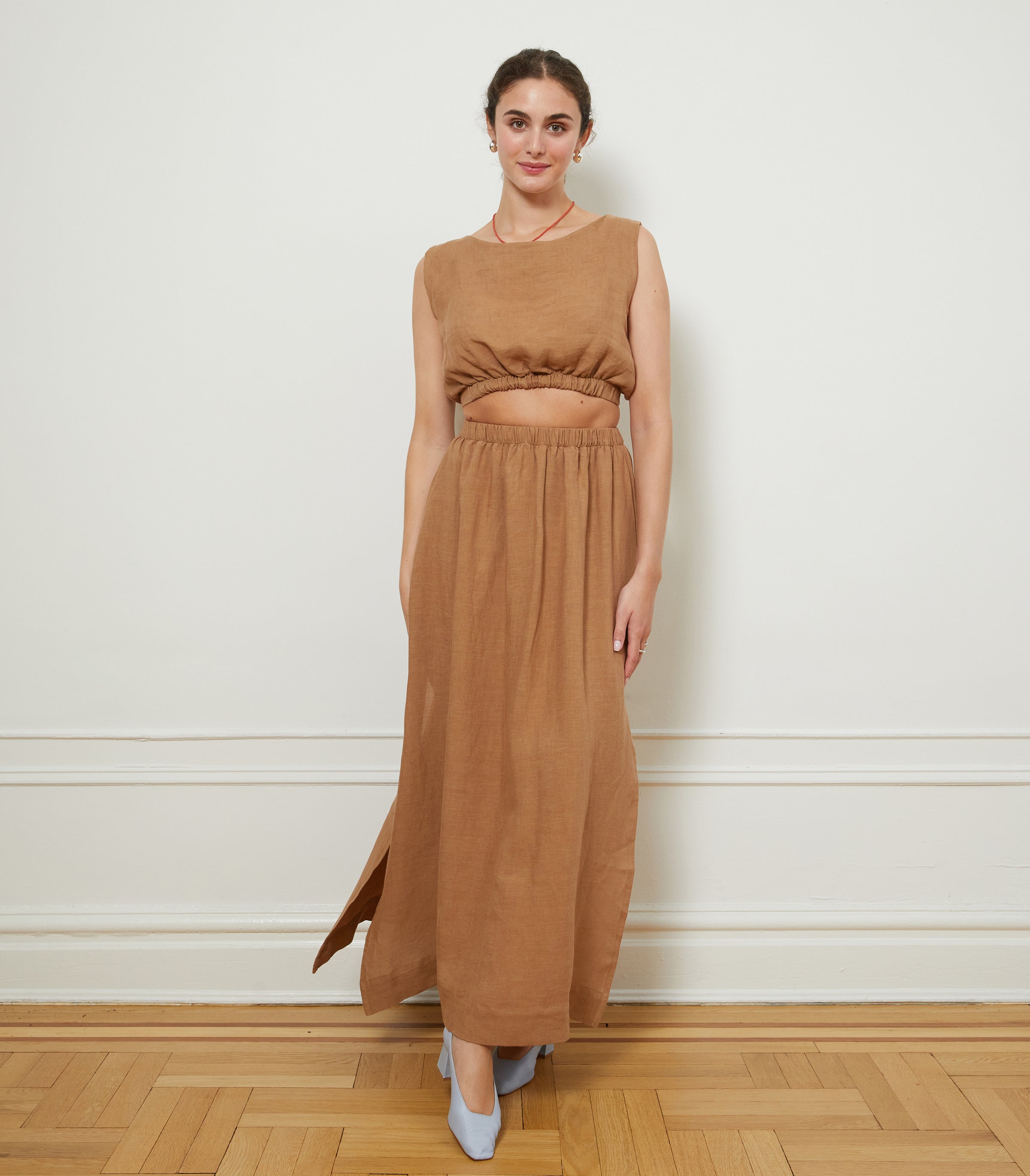 Carla Top & Rosa Skirt in Brown | LOUP x Biankalu