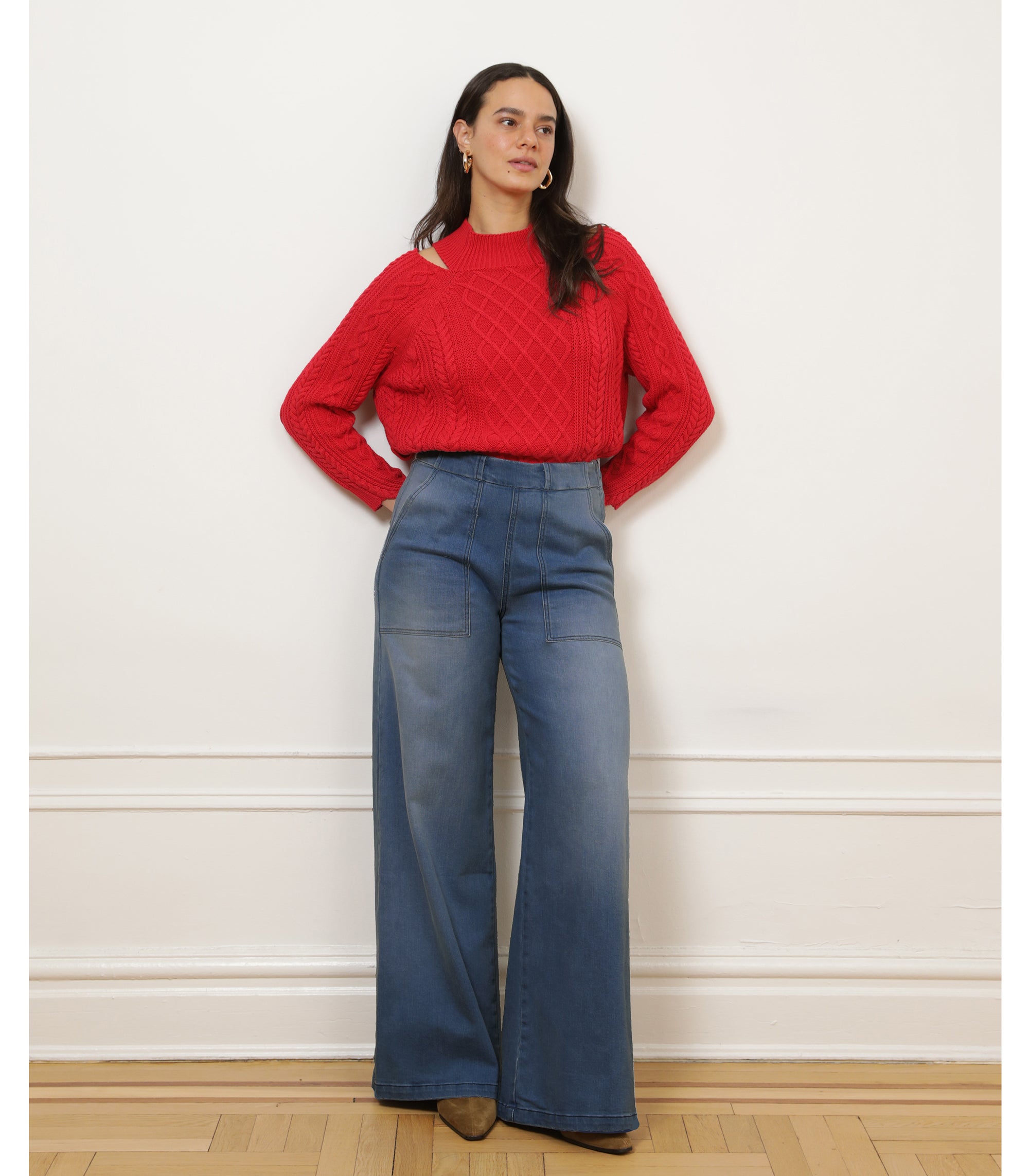 Long Sabrina Wide-Leg Jeans - California