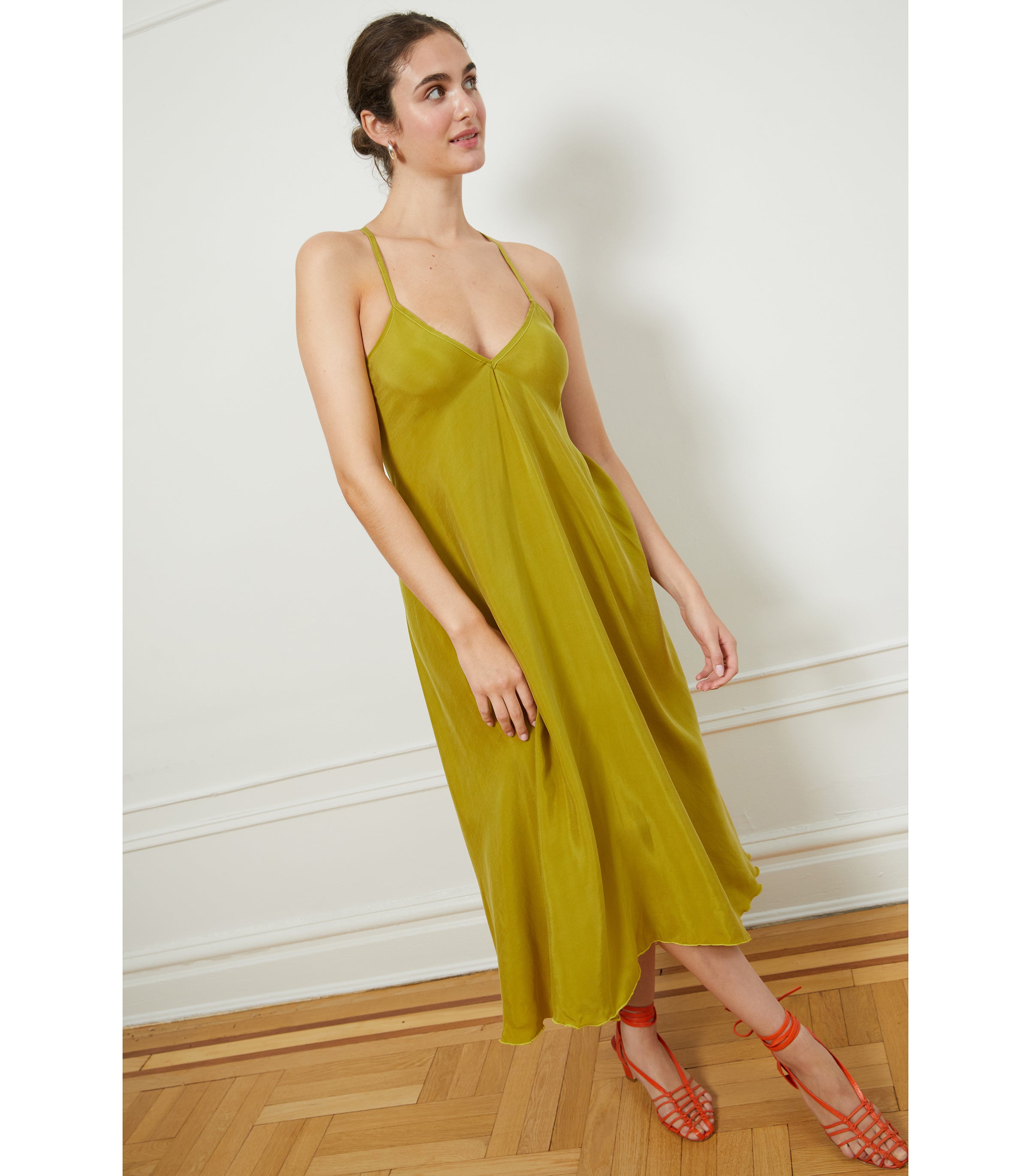 Hermosa Slip Dress - Citron | LOUP x Biankalu