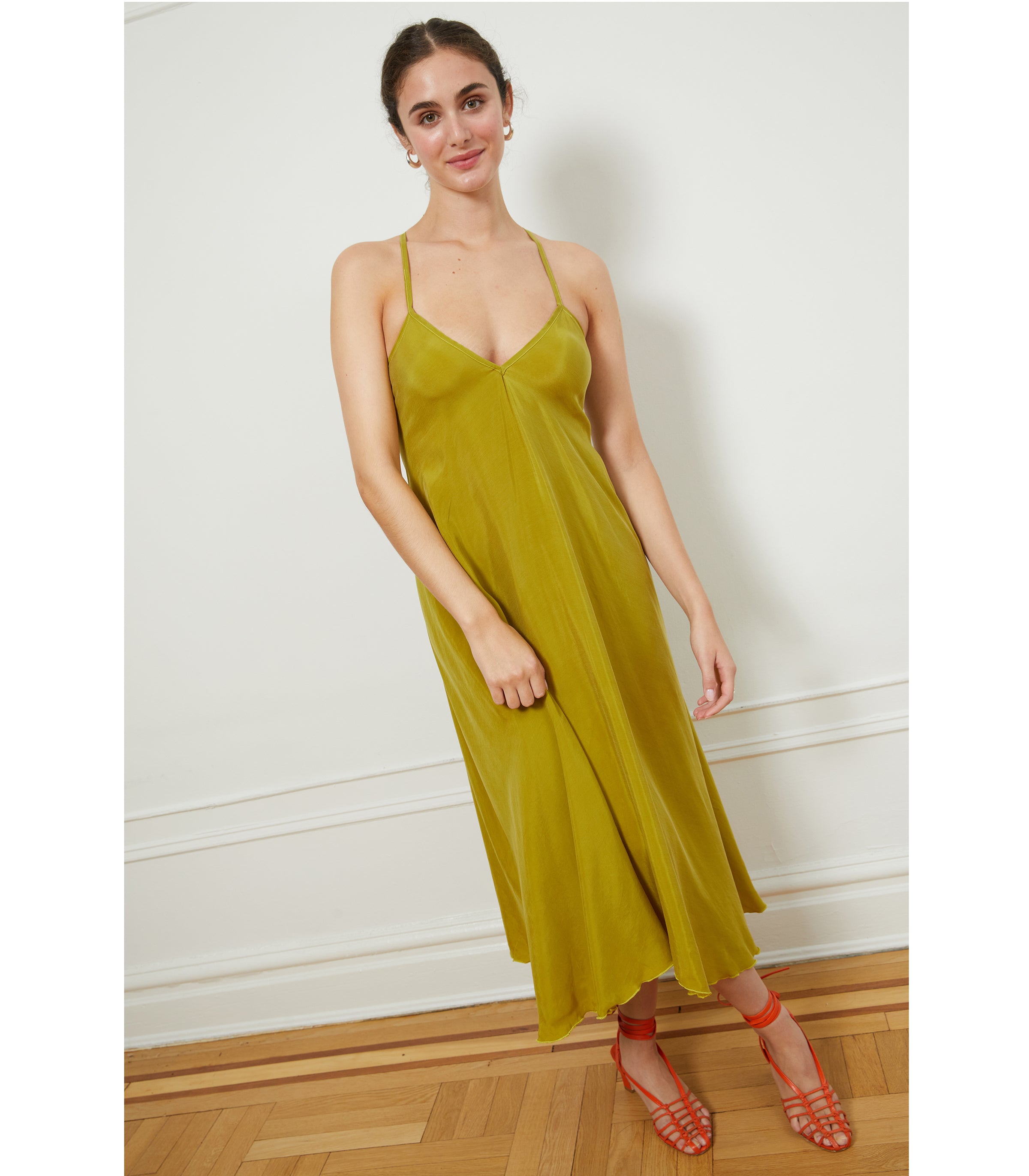 Hermosa Slip Dress - Citron | LOUP x Biankalu
