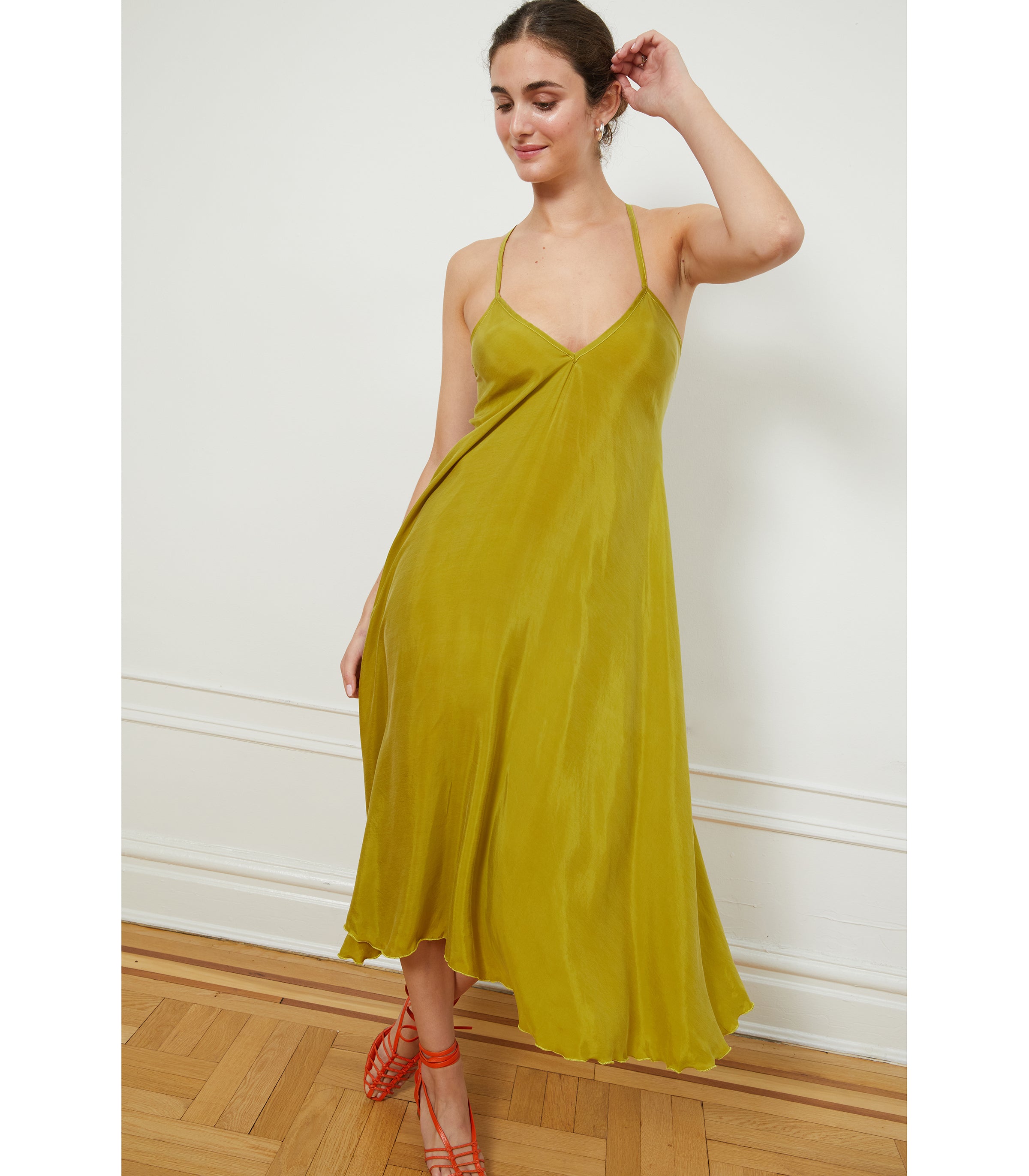 Hermosa Slip Dress - Citron | LOUP x Biankalu