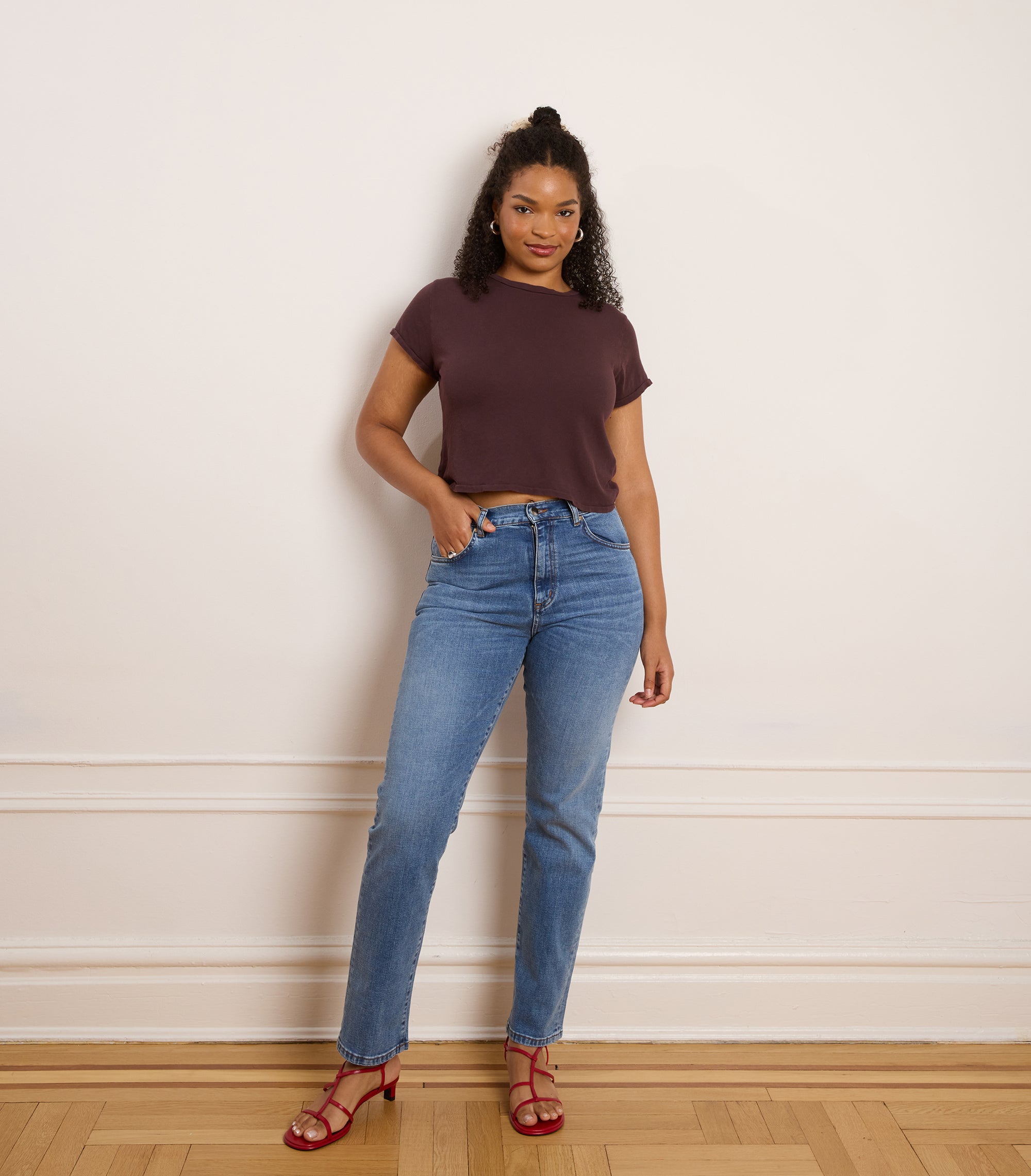 Bessette Soft Washed Tee - Dark Cocoa