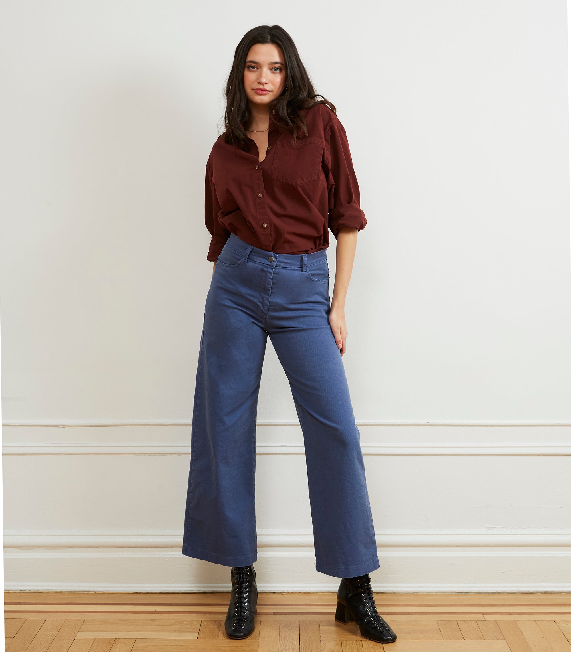 Toni Wide Ankle Pants - Yale Blue SAMPLE SALE