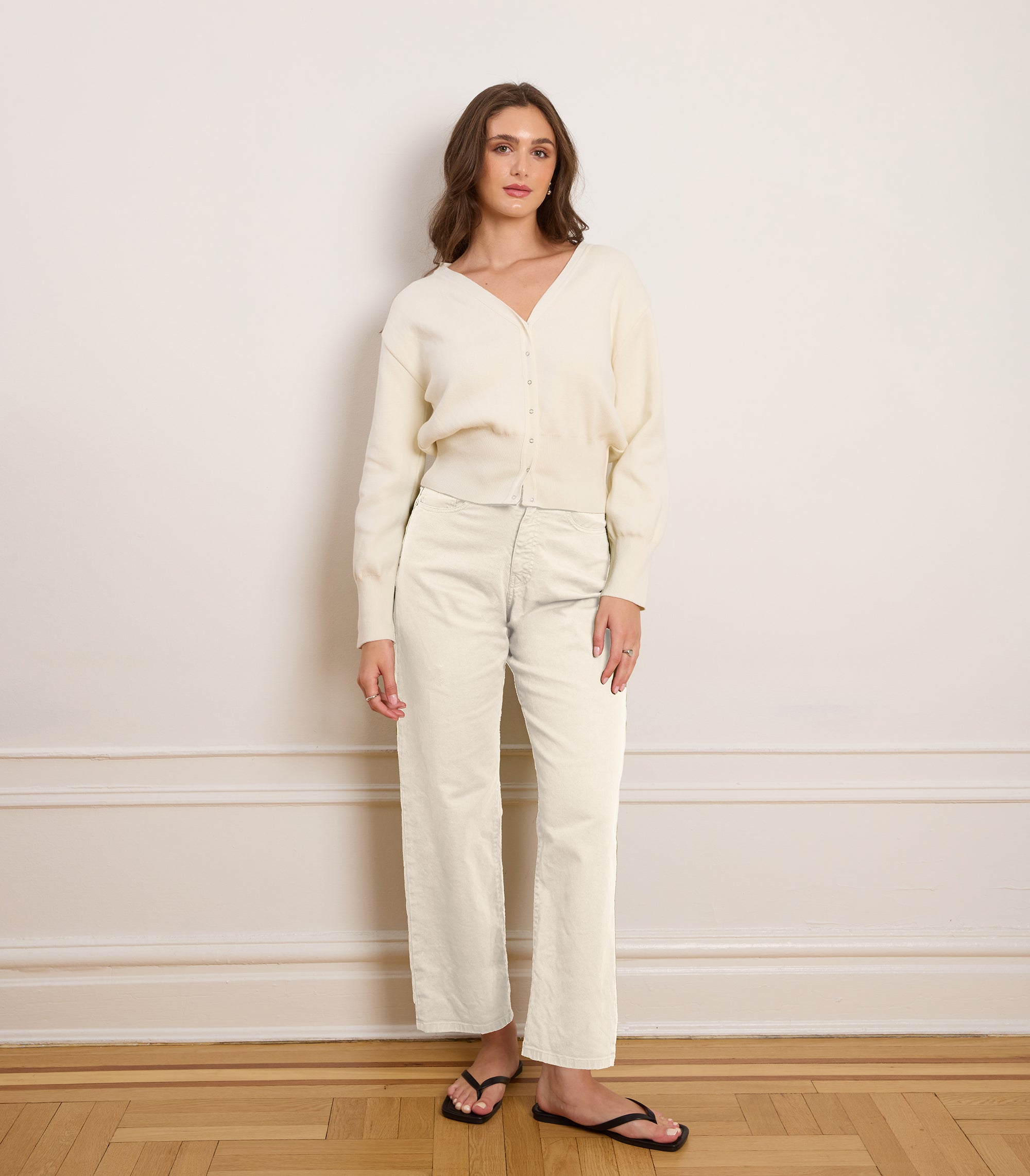 Amelia Barrel Leg Pants - Salt