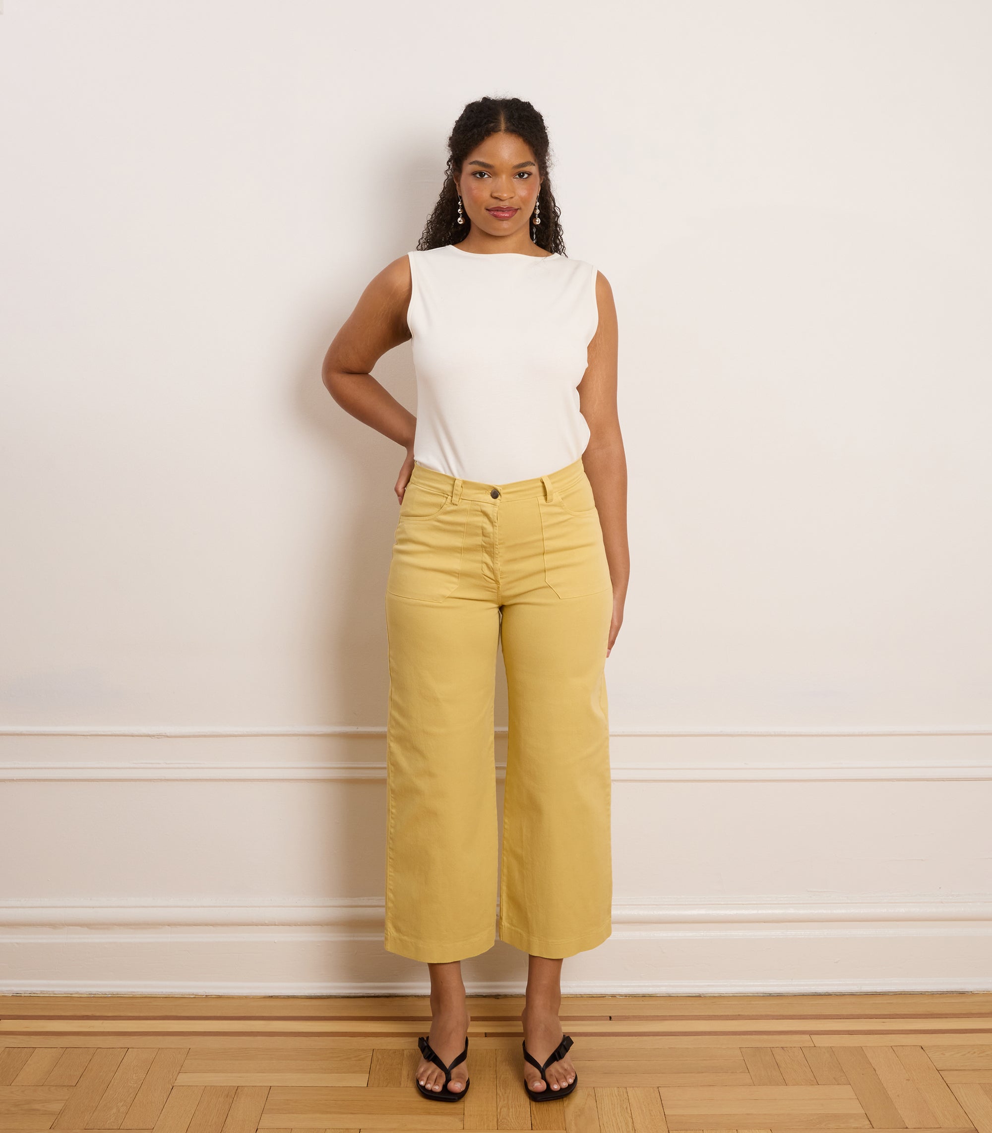 Simone Wide Crop Pants - Burnt Khaki
