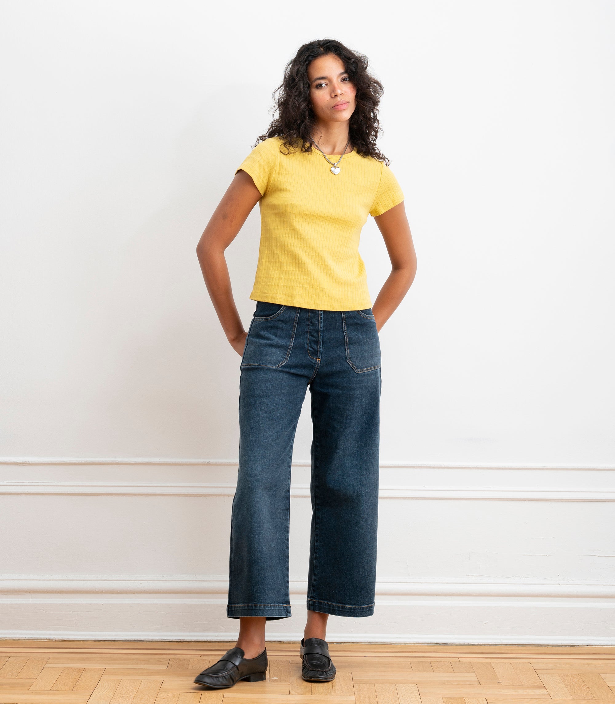 Miranda Pointelle Tee - Daffodil