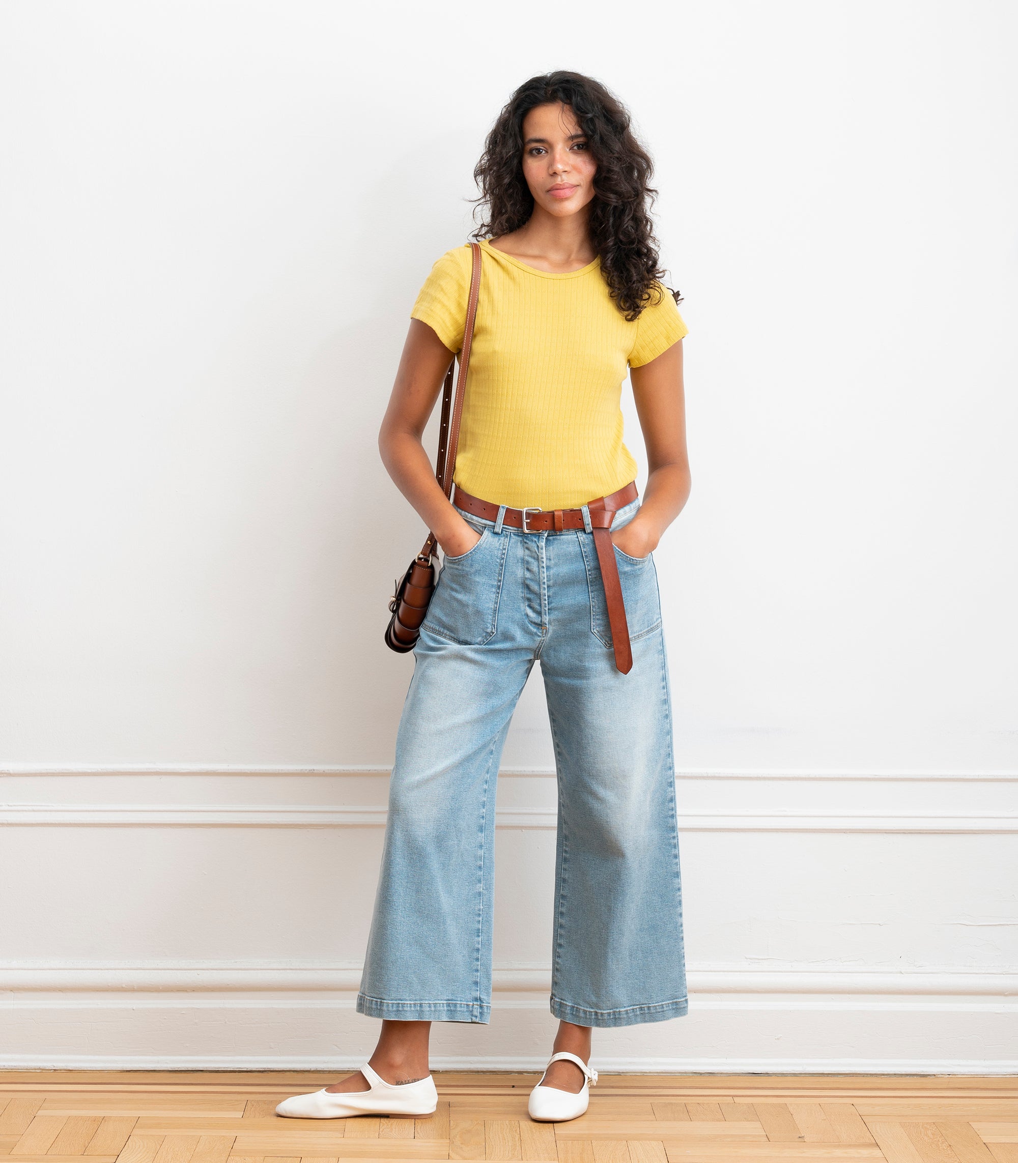 RayéLapinO　pois ポワ 新品 curve denim 36 Jeans for Curvy Women | High-Rise Wide Leg Jeans | Simone Jeans - Loup