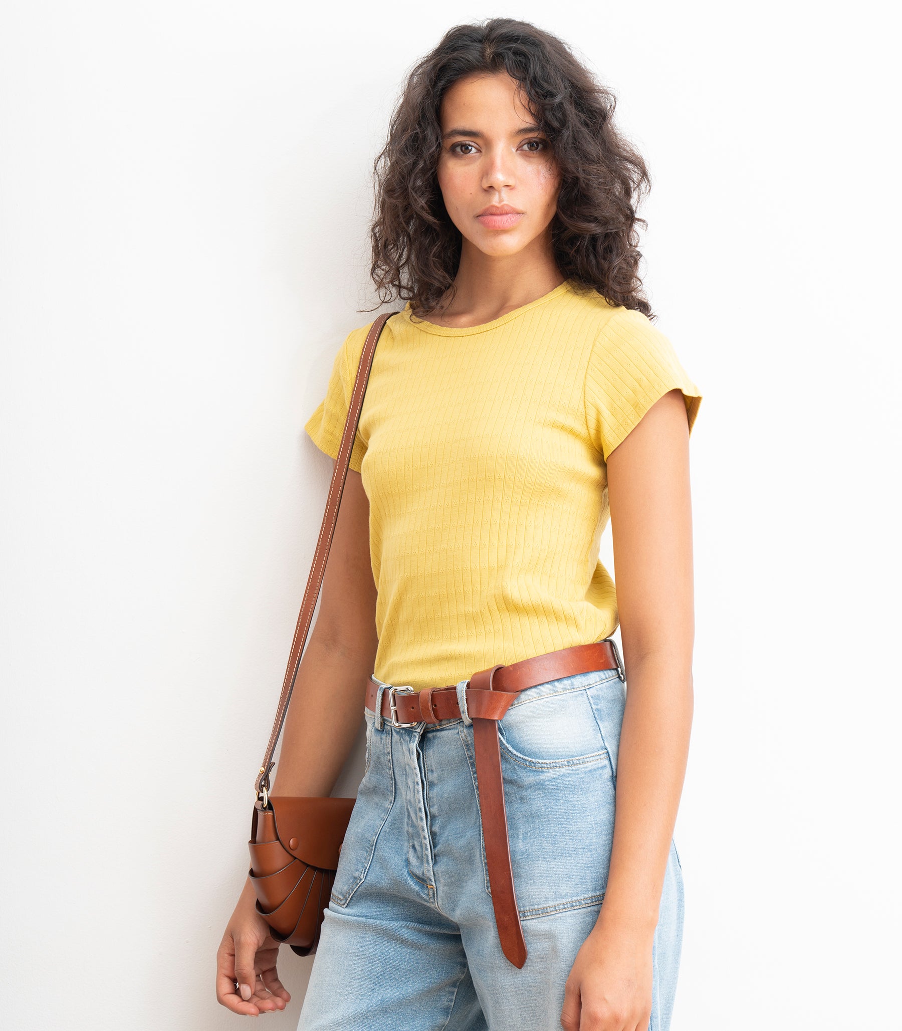 Miranda Pointelle Tee - Daffodil