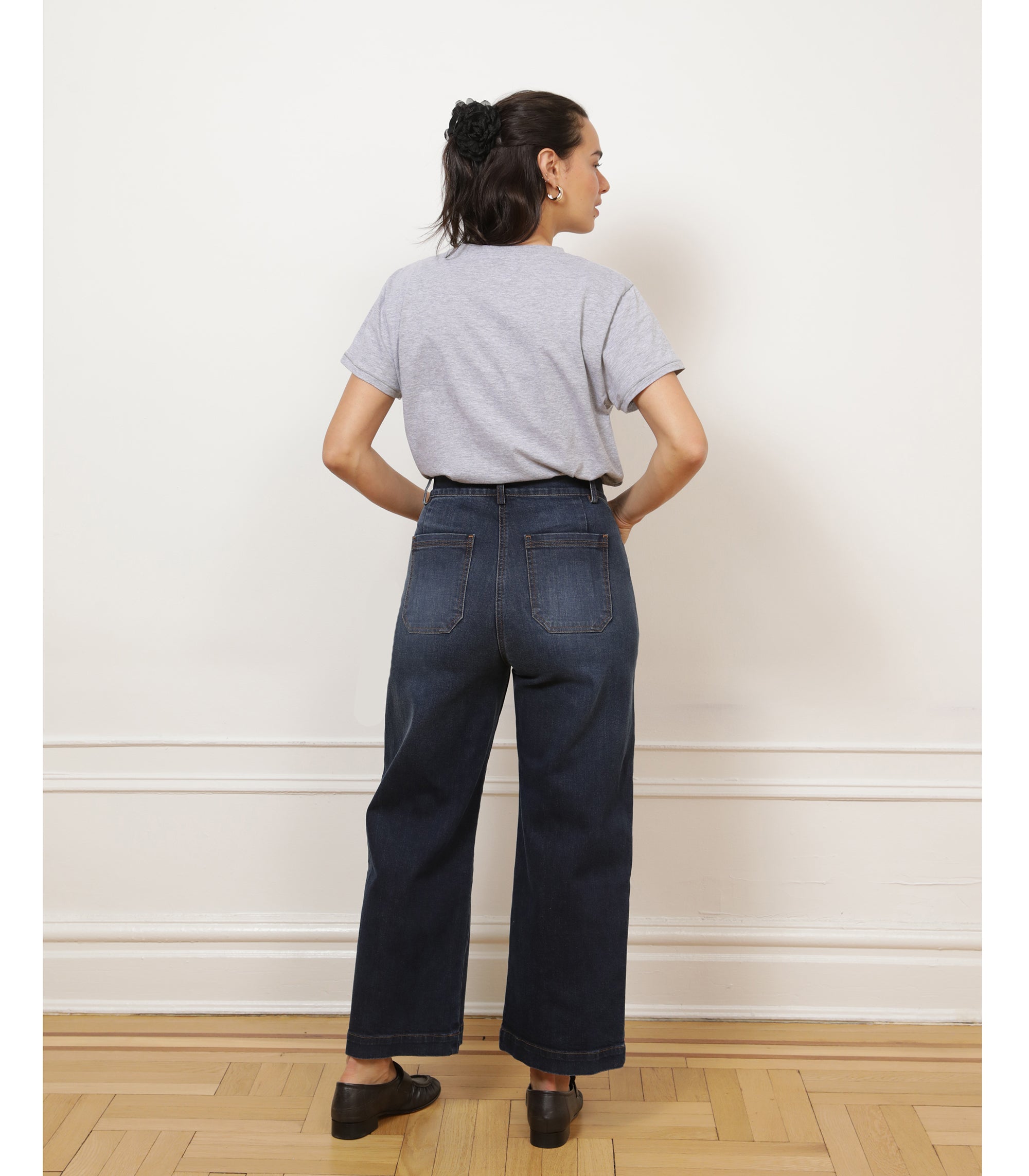 Simone Wide Crop Jeans - Cowboy Wash