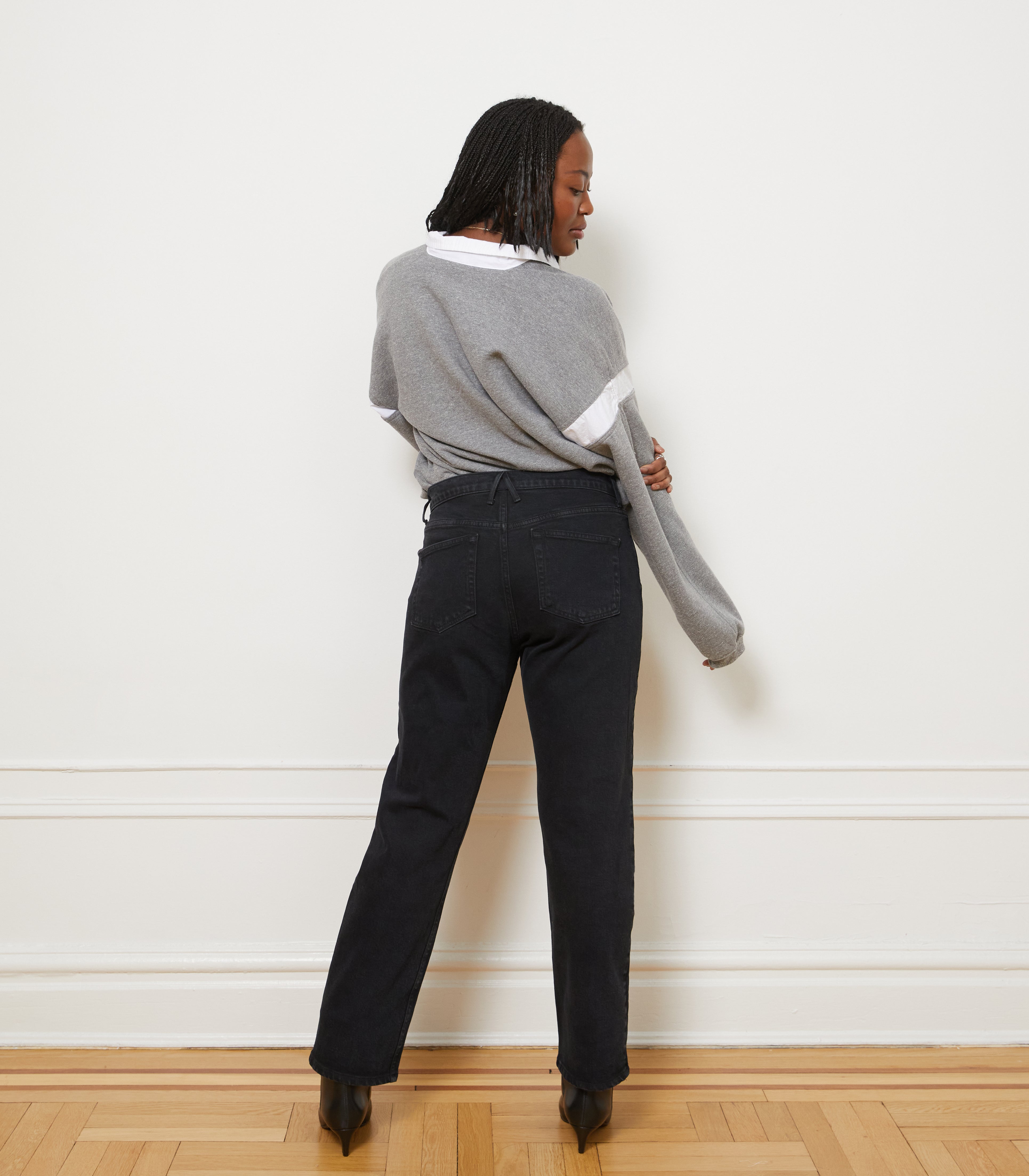 Camilla Collared Sweatshirt - Heather Gray