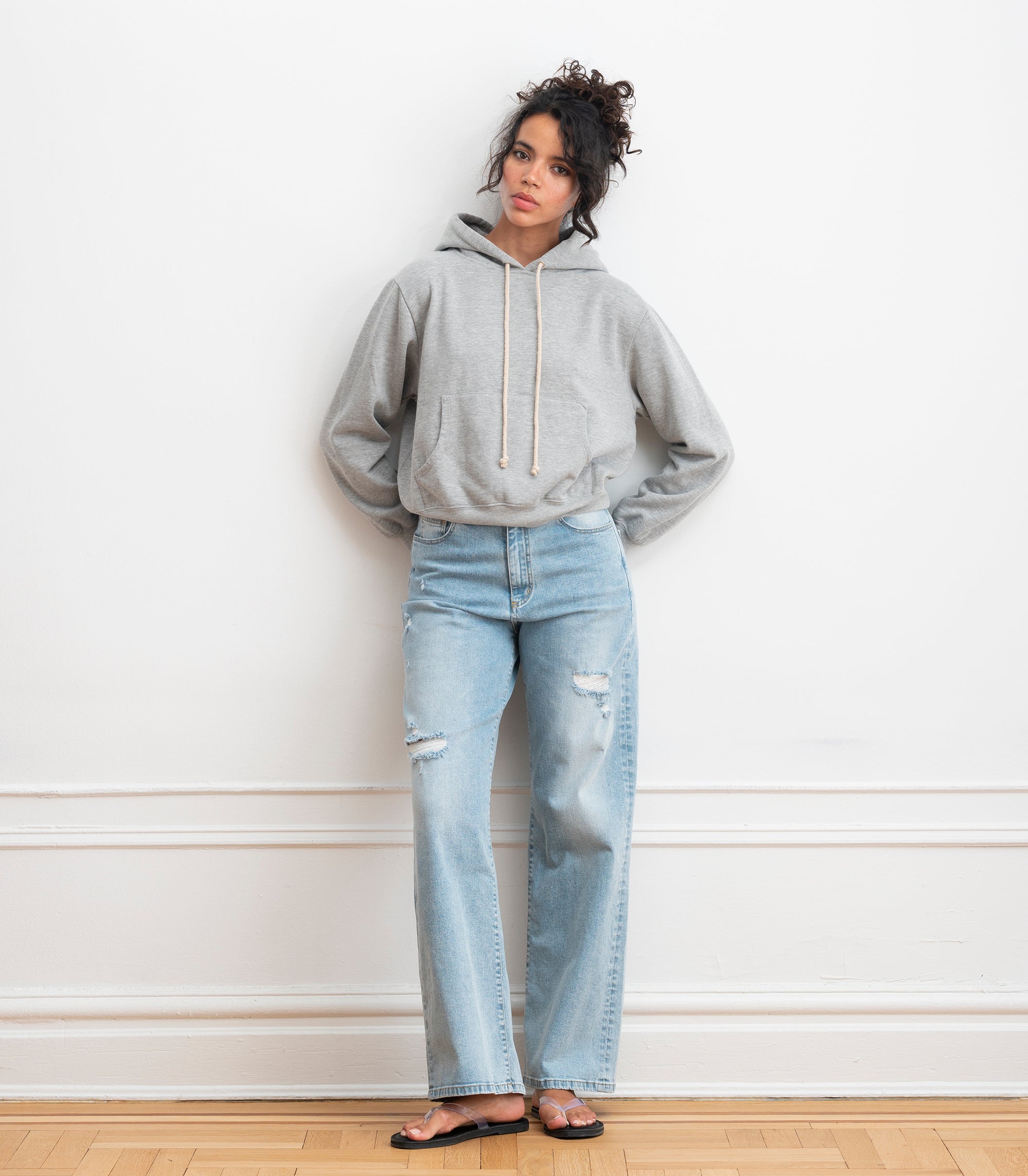 Gemma Washed Hooded Sweatshirt - Heather Gray