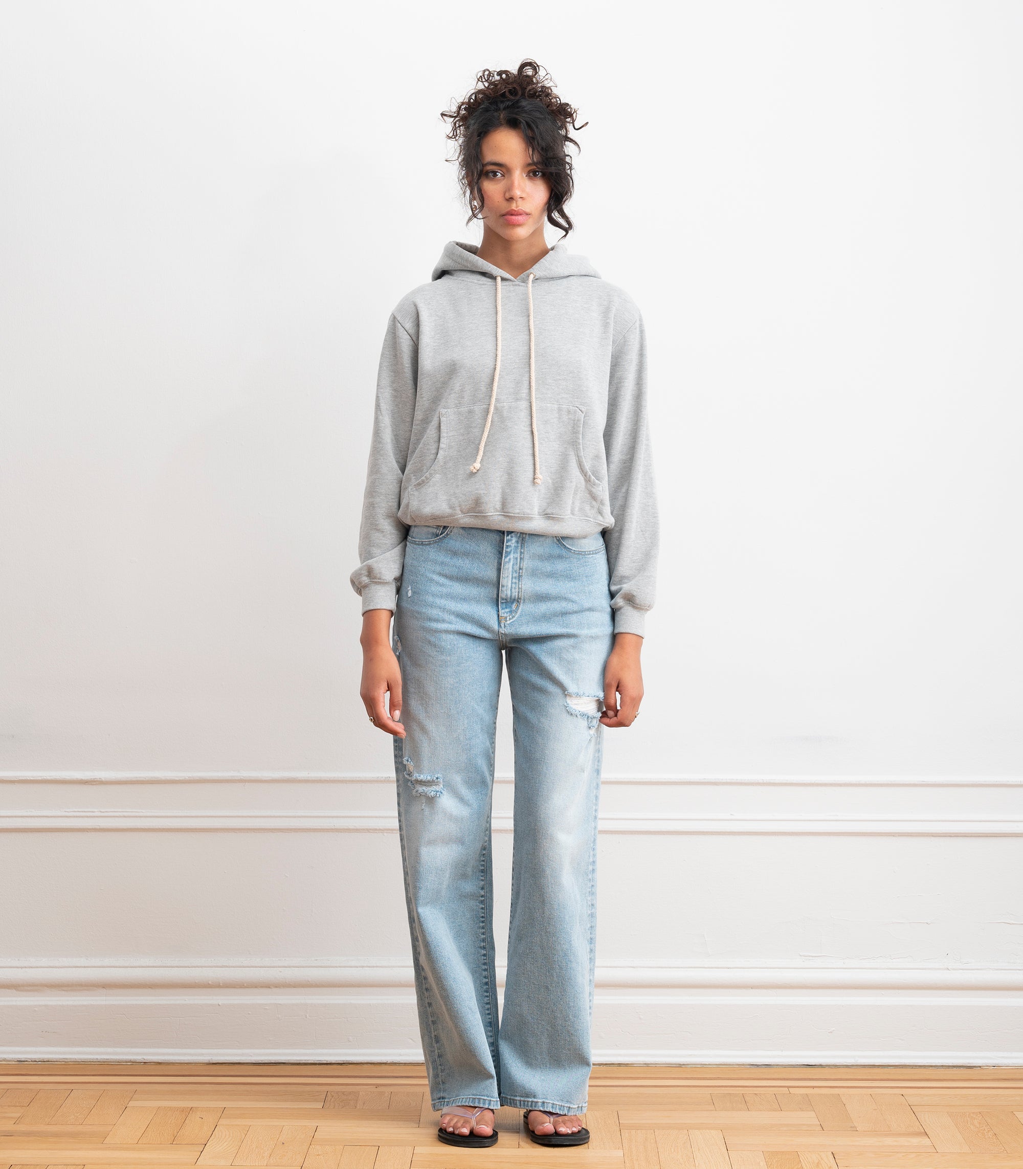 Gemma Washed Hooded Sweatshirt - Heather Gray