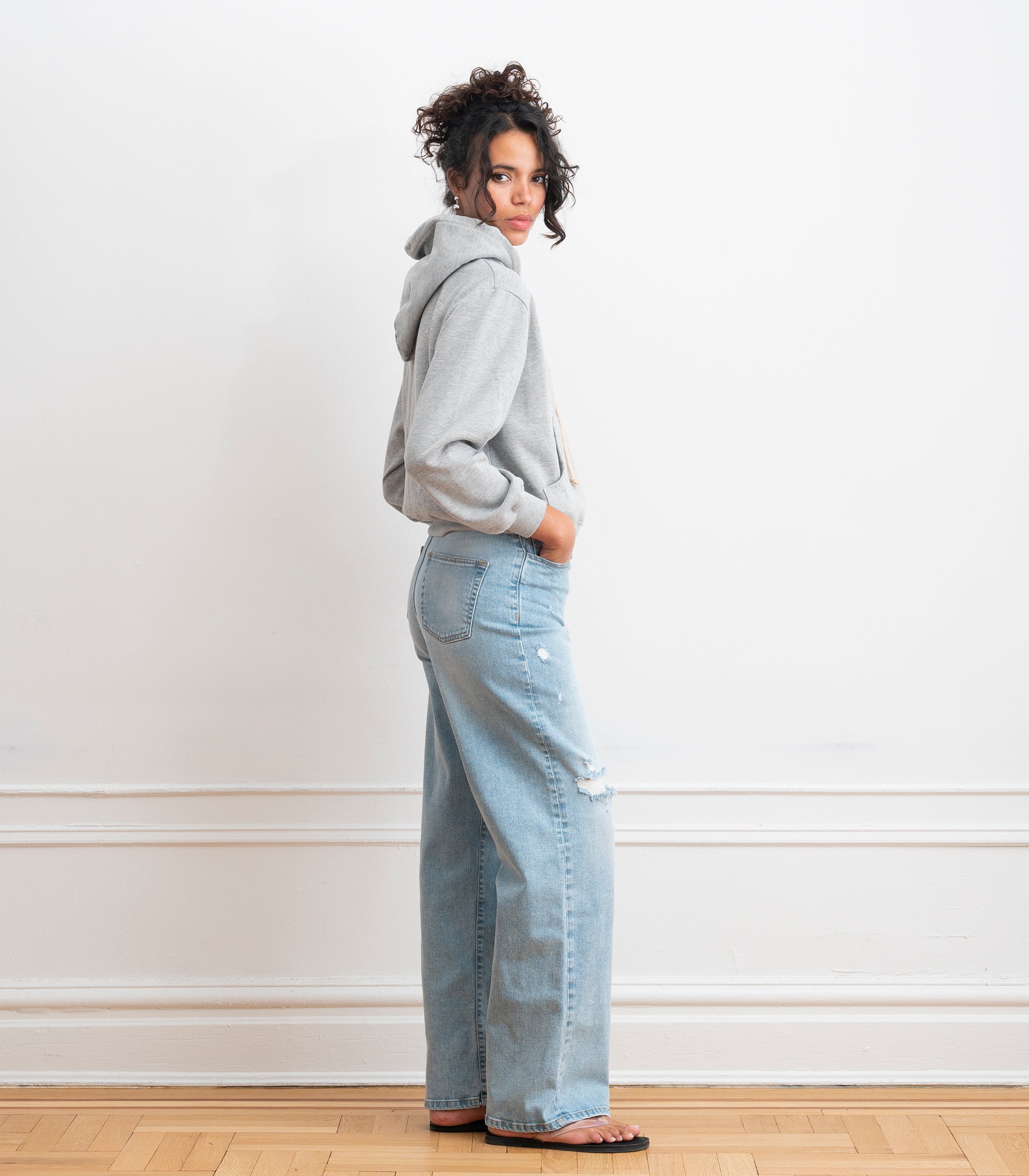 Gemma Washed Hooded Sweatshirt - Heather Gray