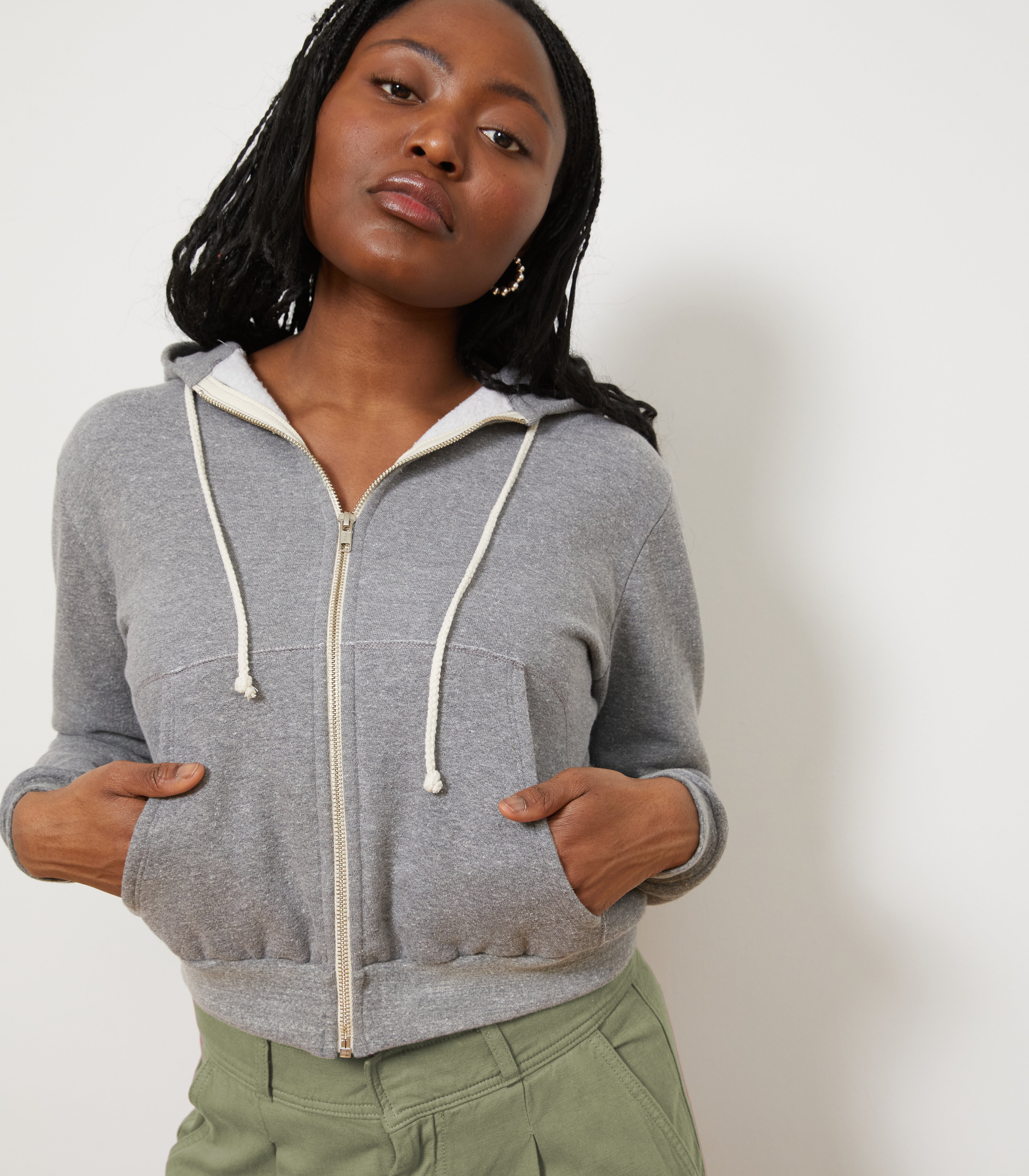Jay Zip Up Hoodie - Heather Gray