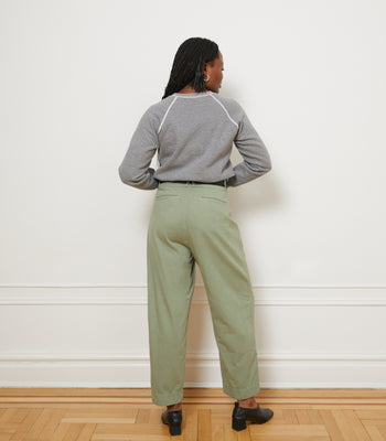 Elaine Pleated Tapered Trousers - Cardamom
