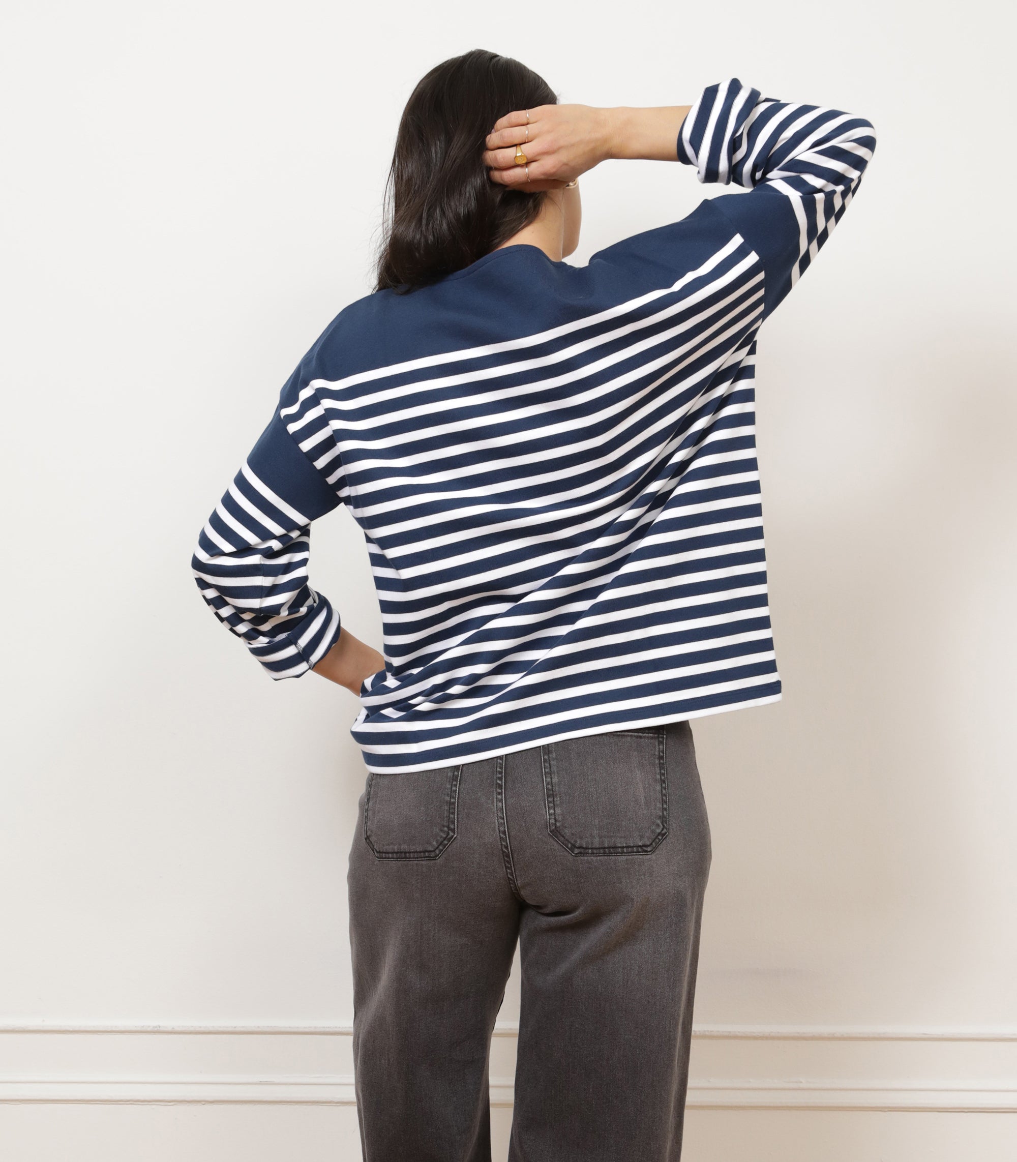 Marianne Stripe Breton Tee - Midnight