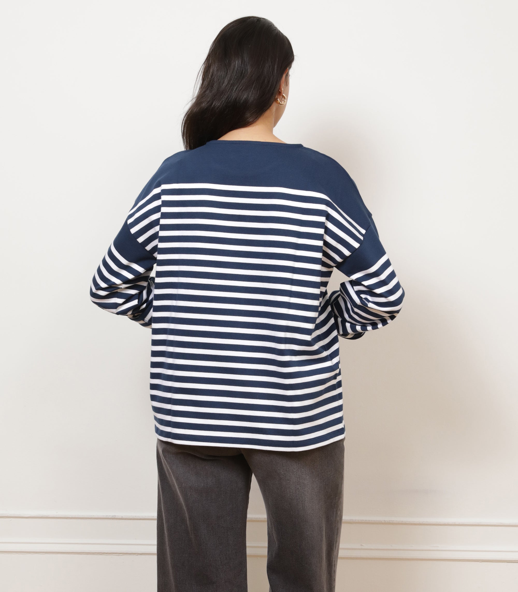Marianne Stripe Breton Tee - Midnight