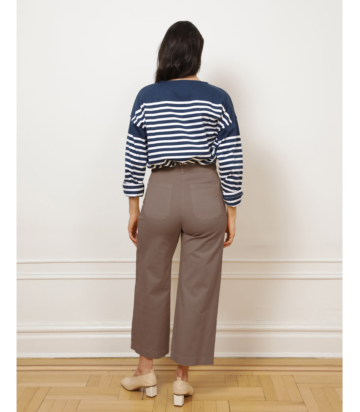 Simone Wide Crop Pants - Taupe