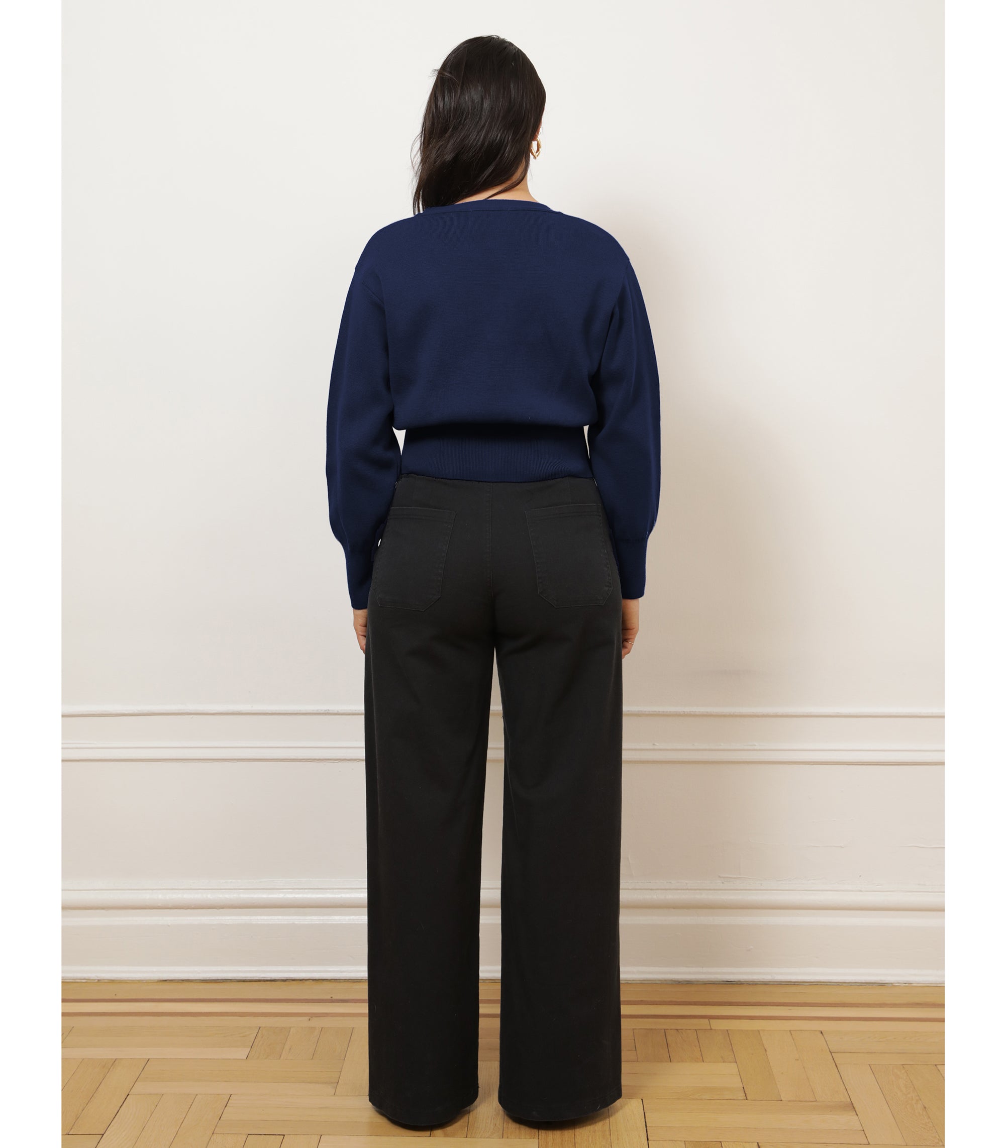 Long Sabrina Wide-Leg Pants - Black