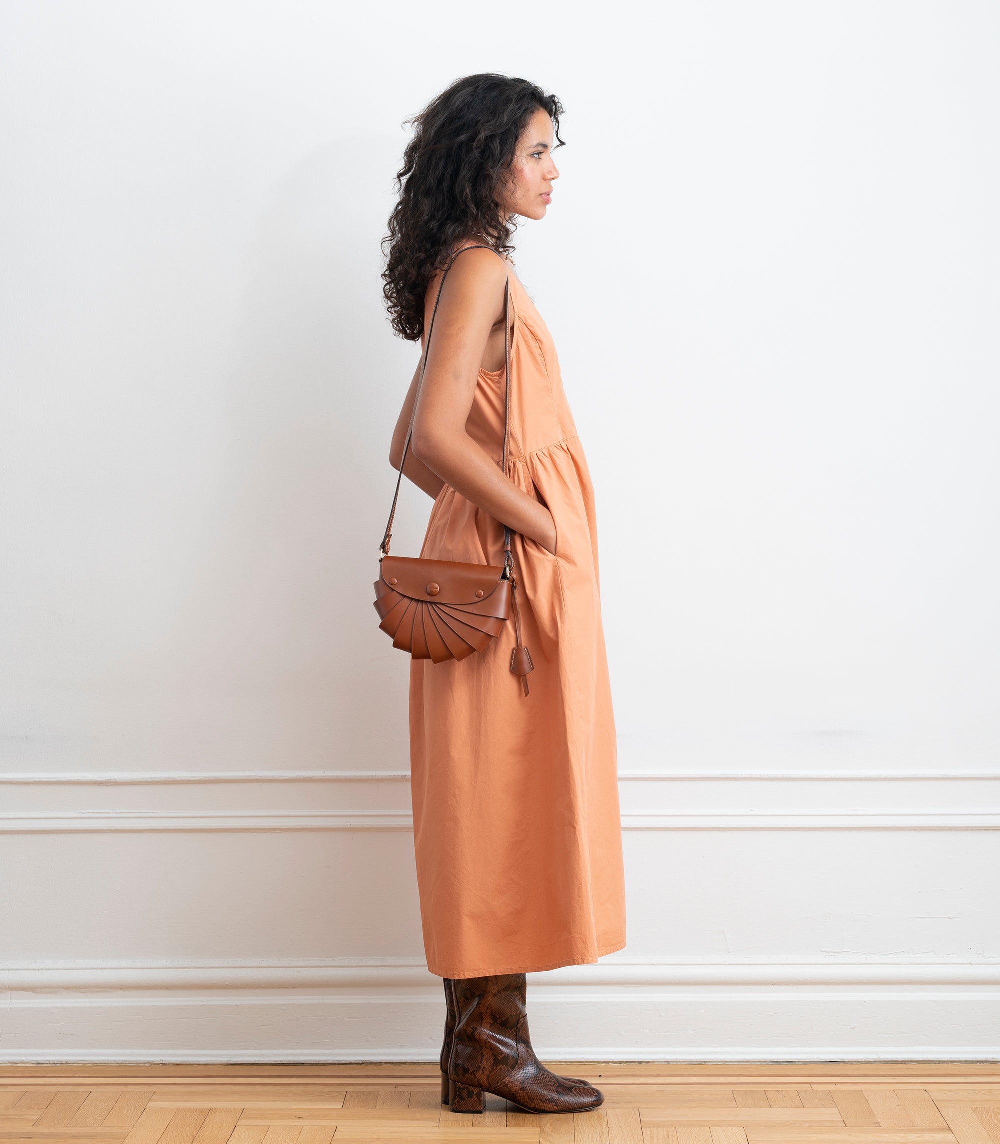 Sierra Button Up Midi Dress - Peach SS26