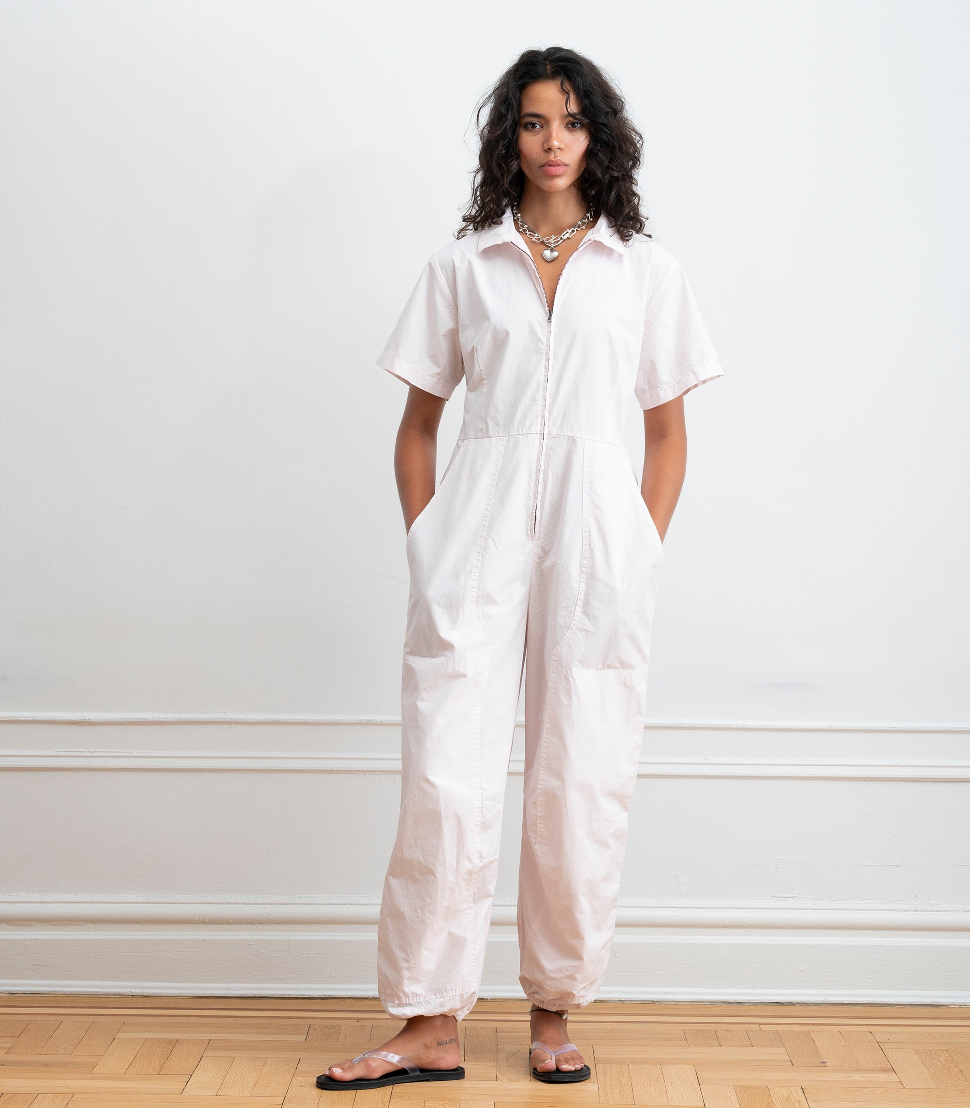 Clara Short Sleeve Parachute Leg Jumpsuit - Primrose