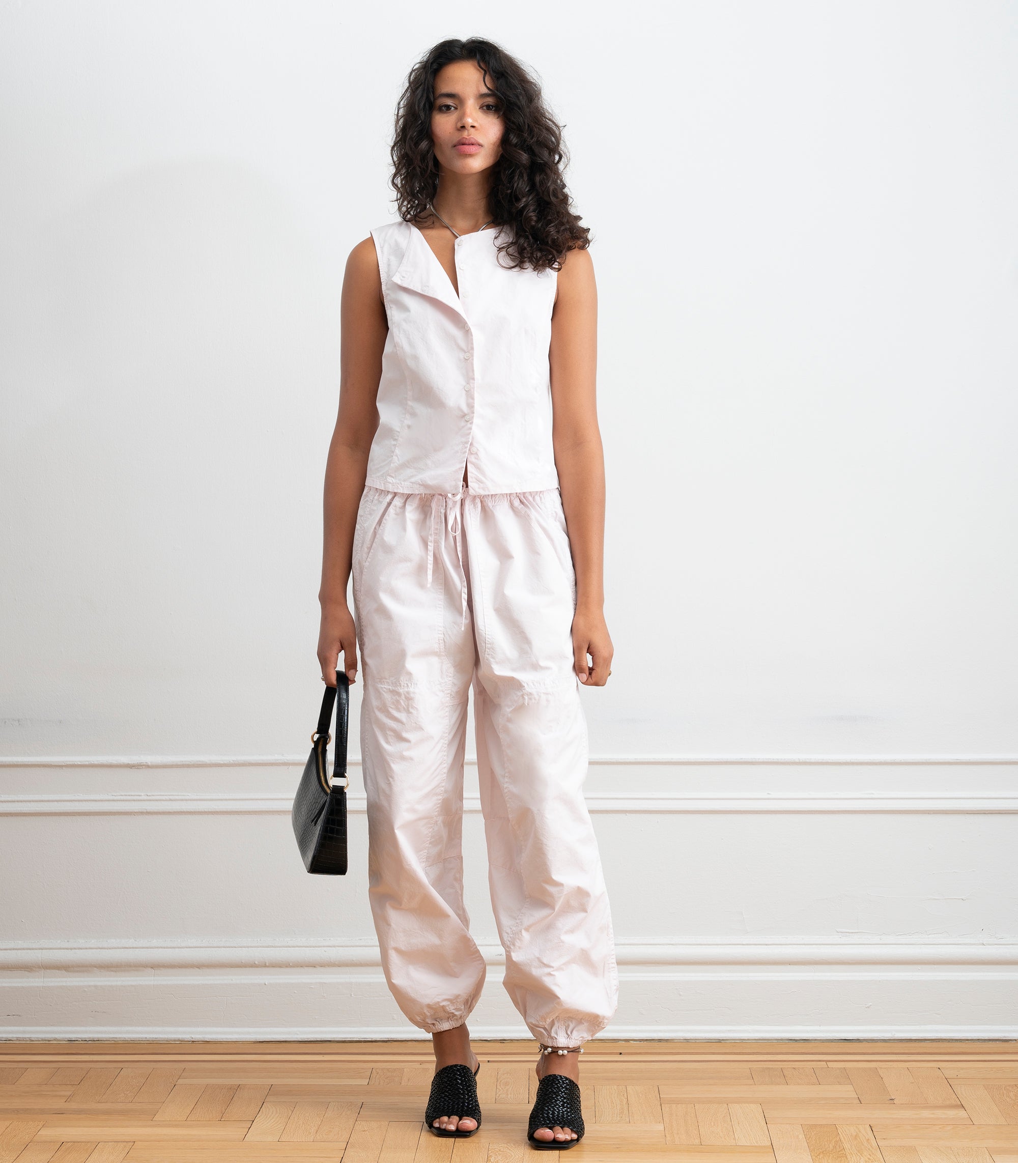 Nara Parachute Leg Drawstring Pants - Primrose