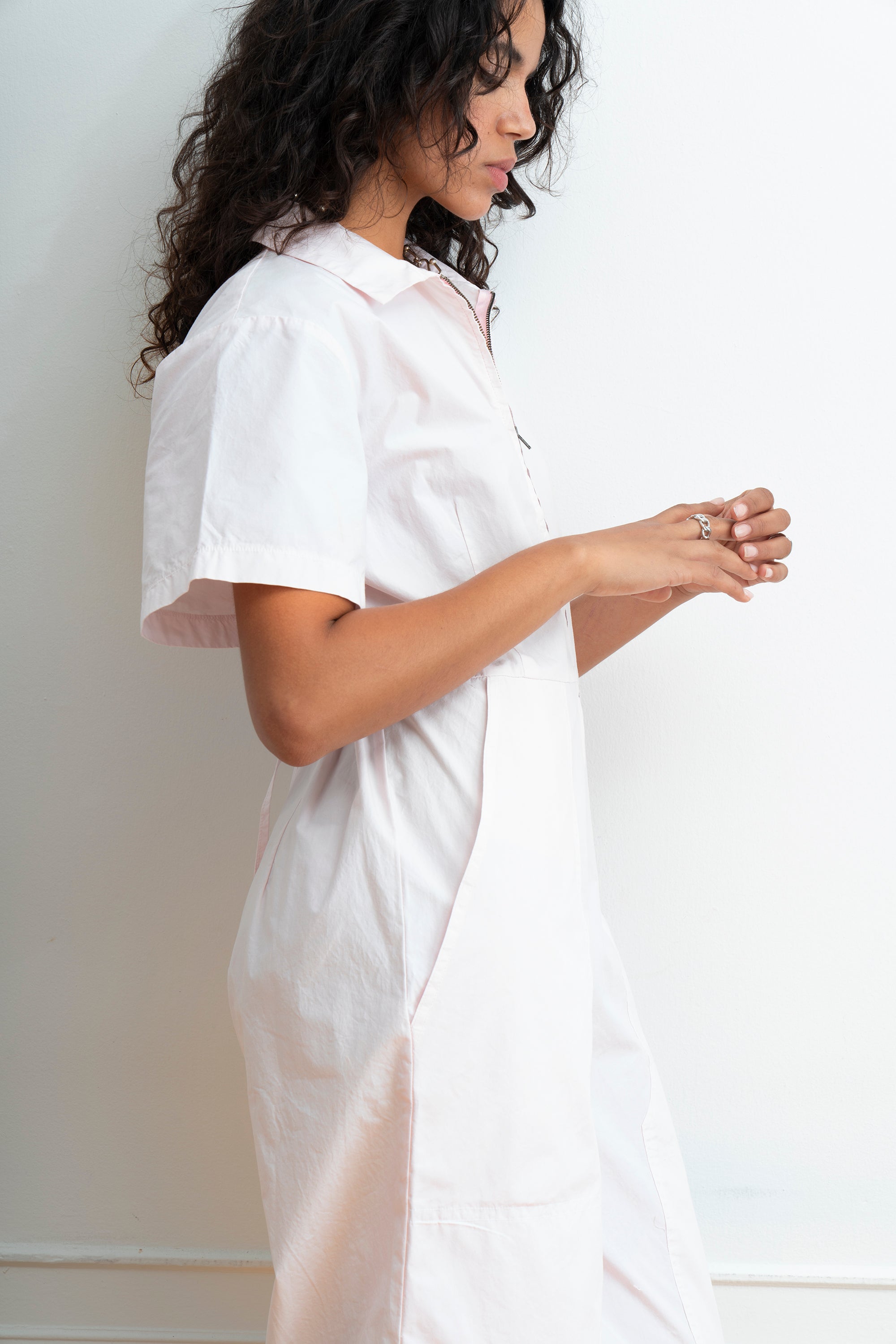 Clara Short Sleeve Parachute Leg Jumpsuit - Primrose