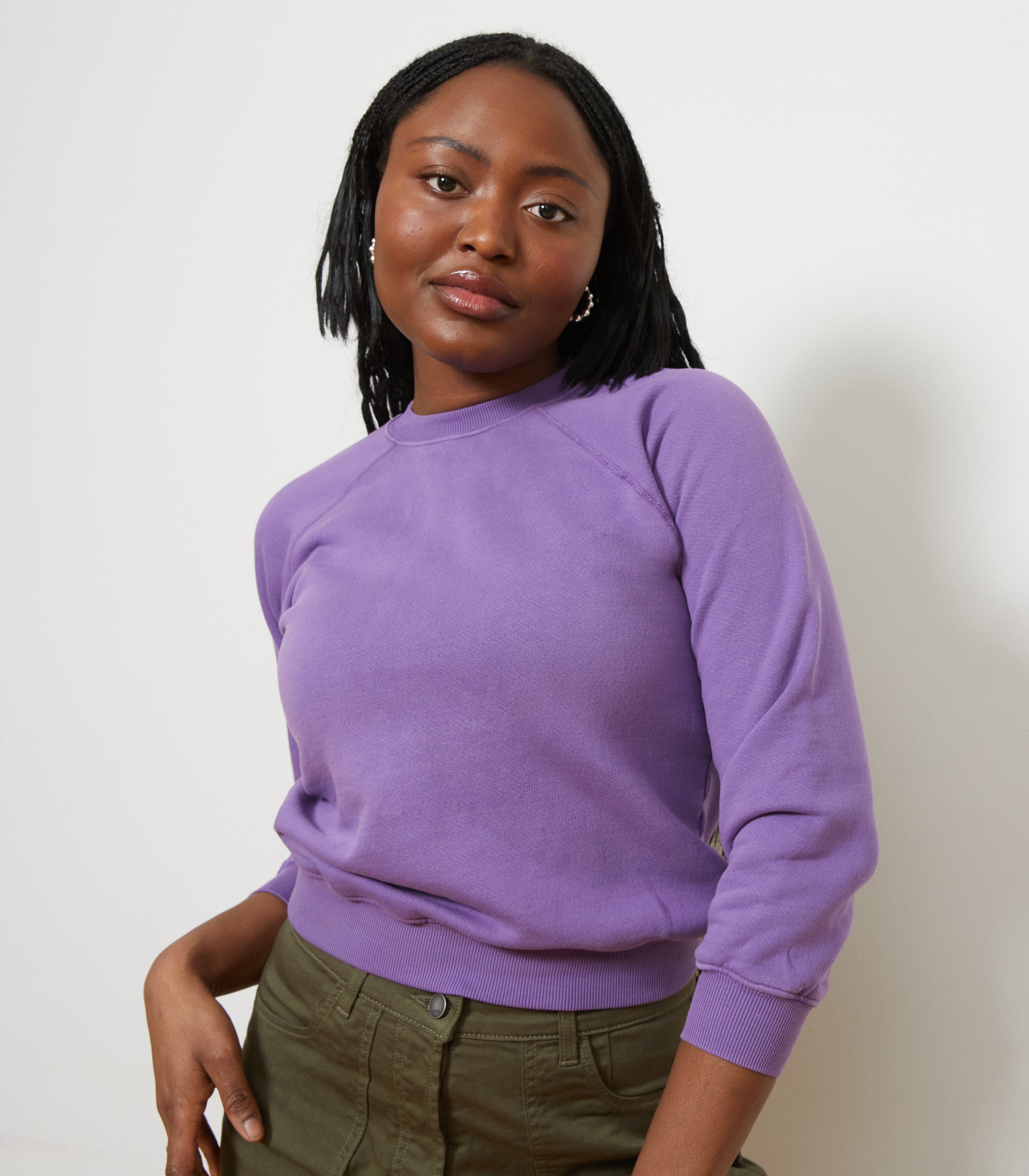 NICO CREW NECK SWEATSHIRT - PURPLE