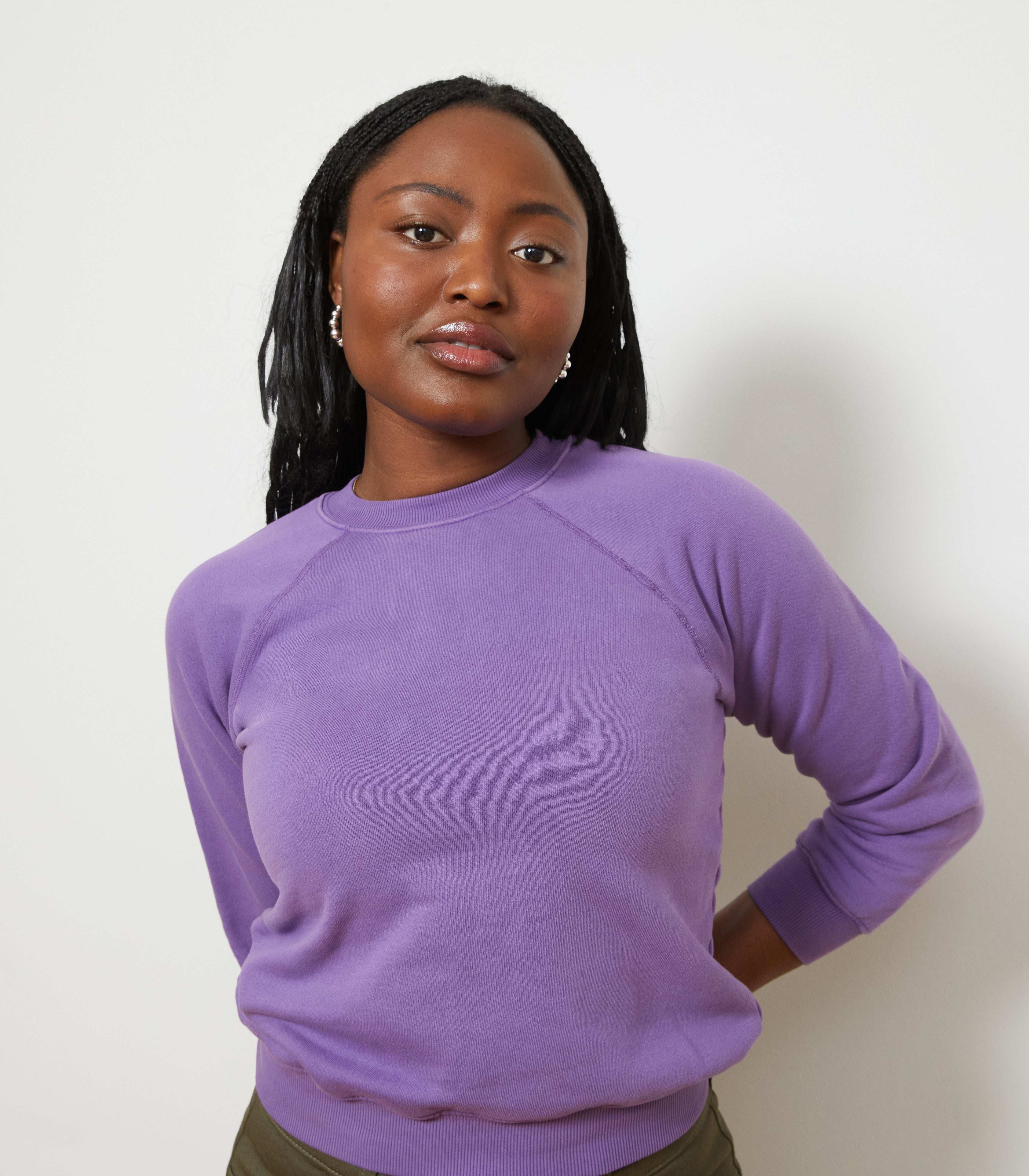 NICO CREW NECK SWEATSHIRT - PURPLE