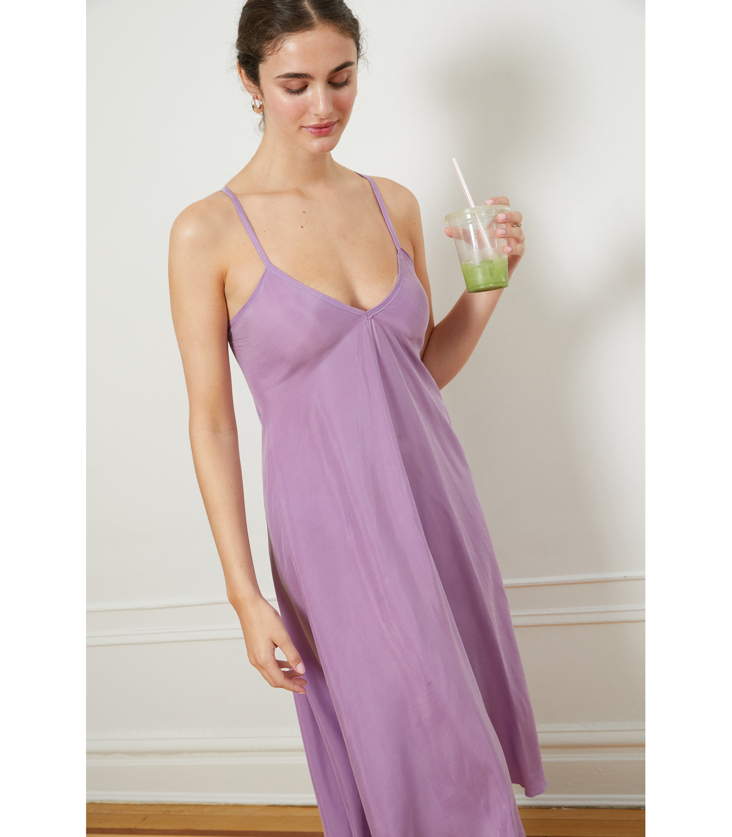 Hermosa Slip Dress - Purple | LOUP x Biankalu