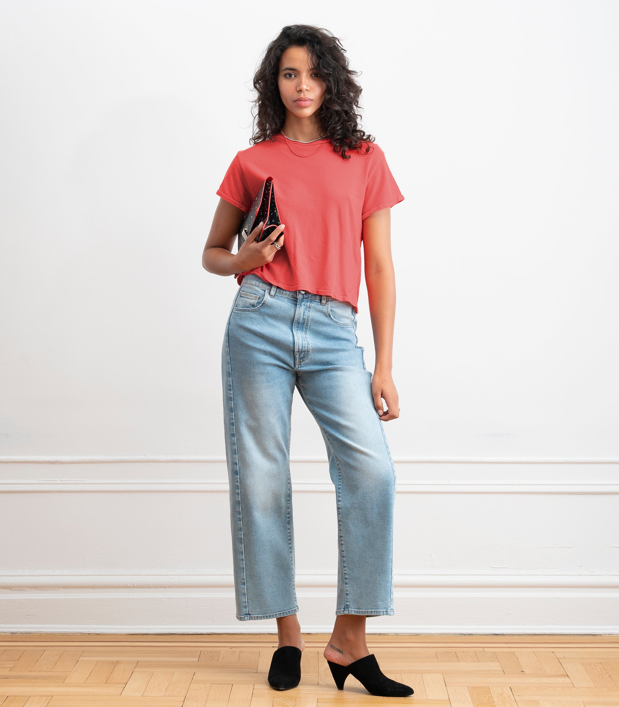 Bessette Soft Washed Tee - Strawberry