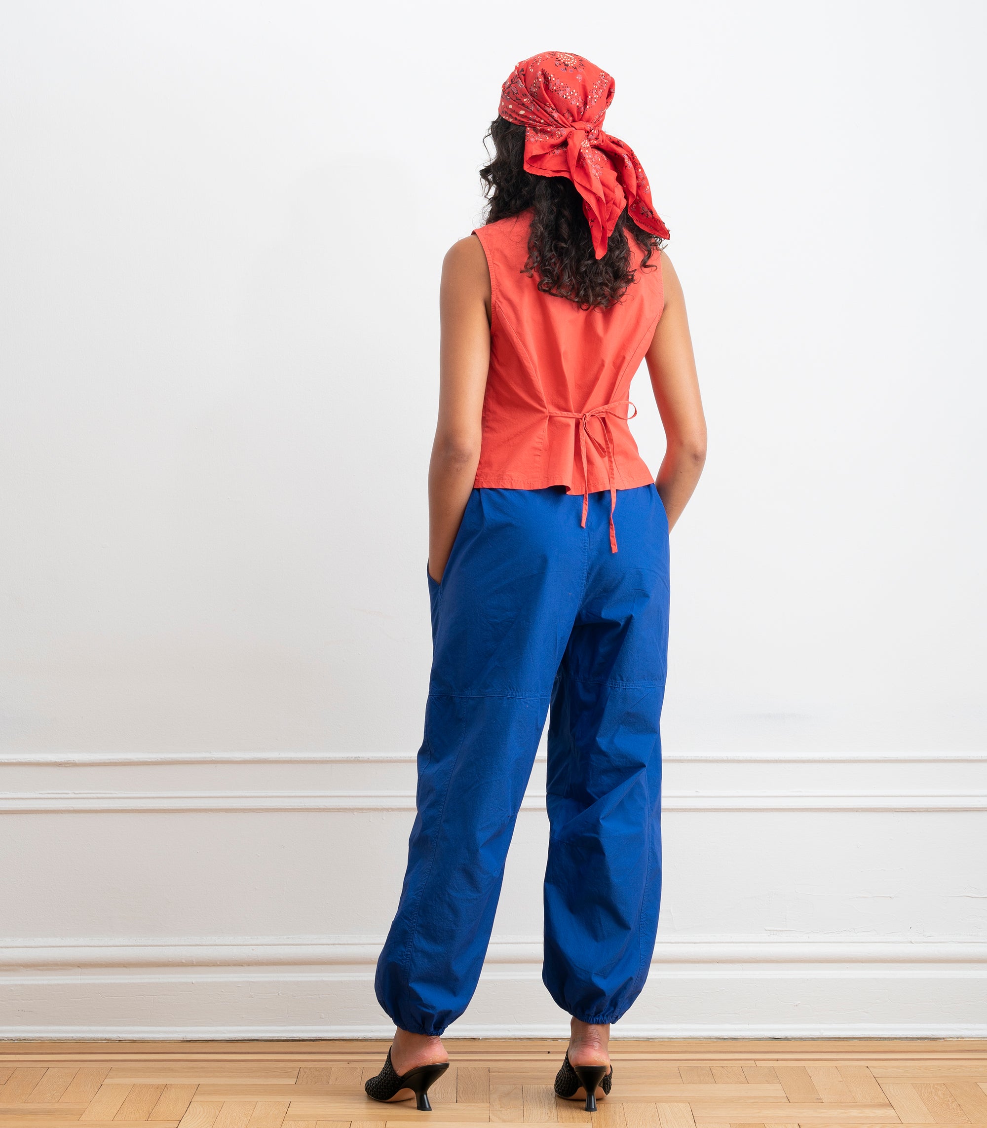 Nara Parachute Leg Drawstring Pants - Blueberry