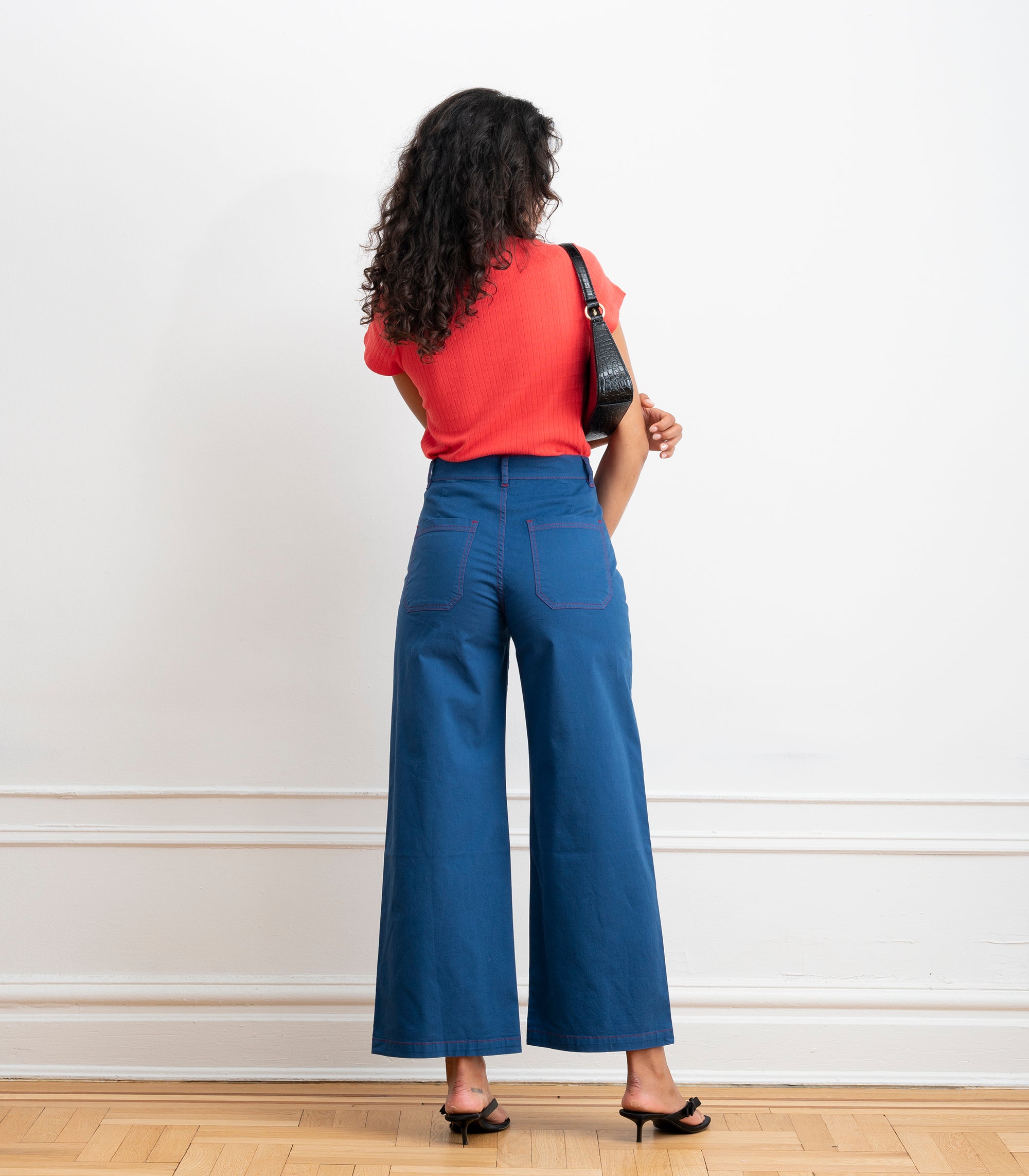 Toni Wide Ankle Pants - Blueberry