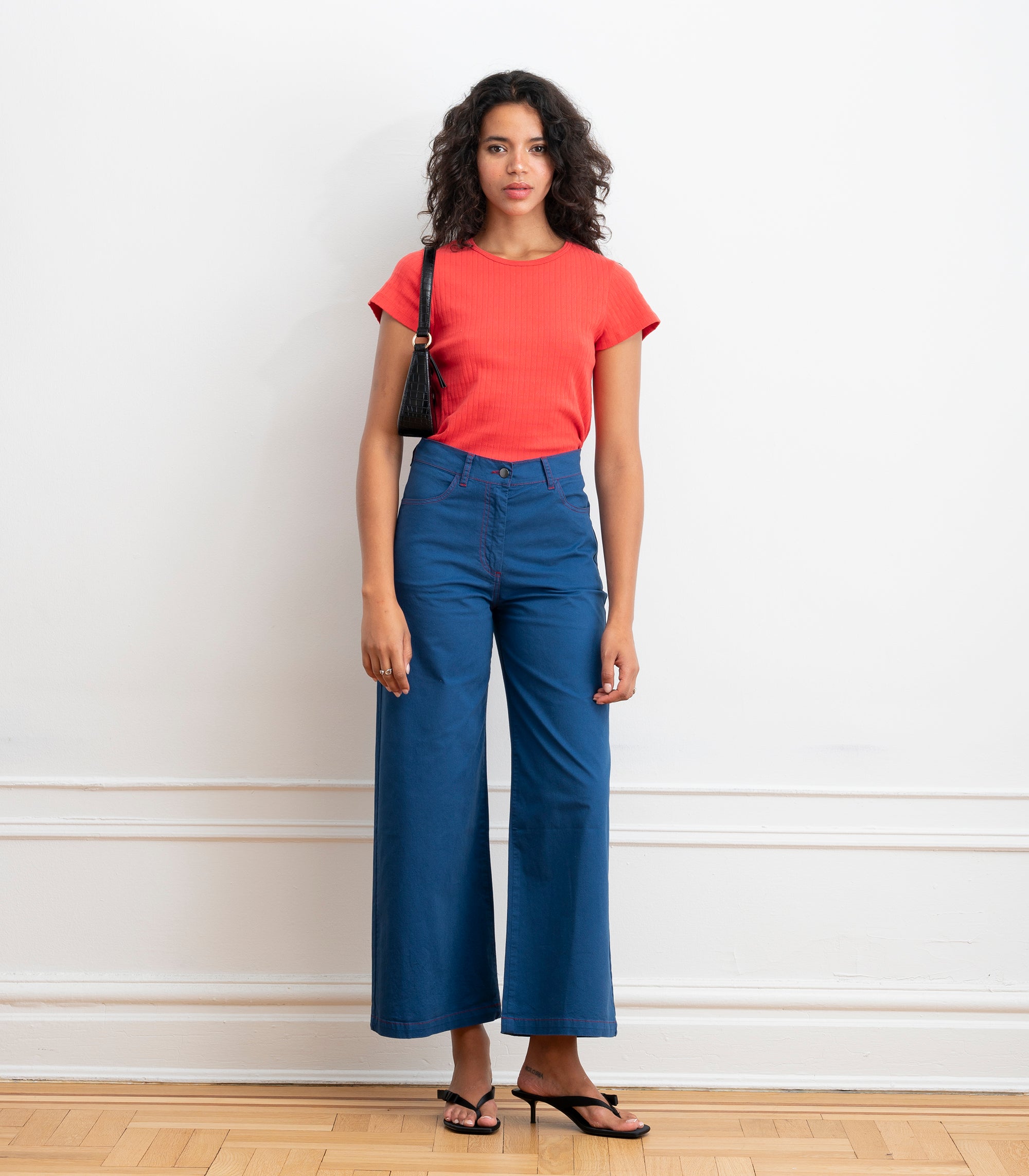 Toni Wide Ankle Pants - Blueberry