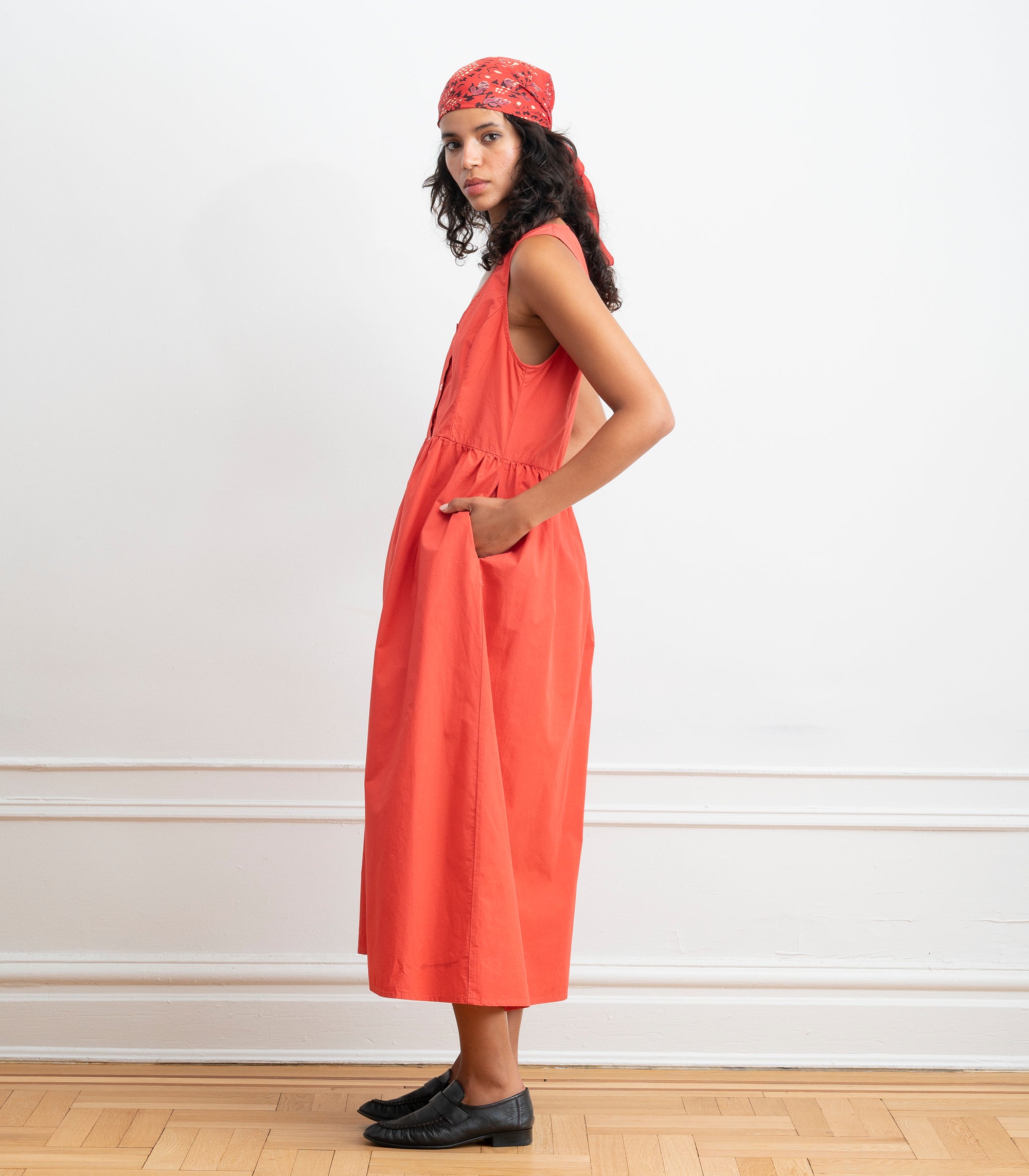 Sierra Button Up Midi Dress - Strawberry