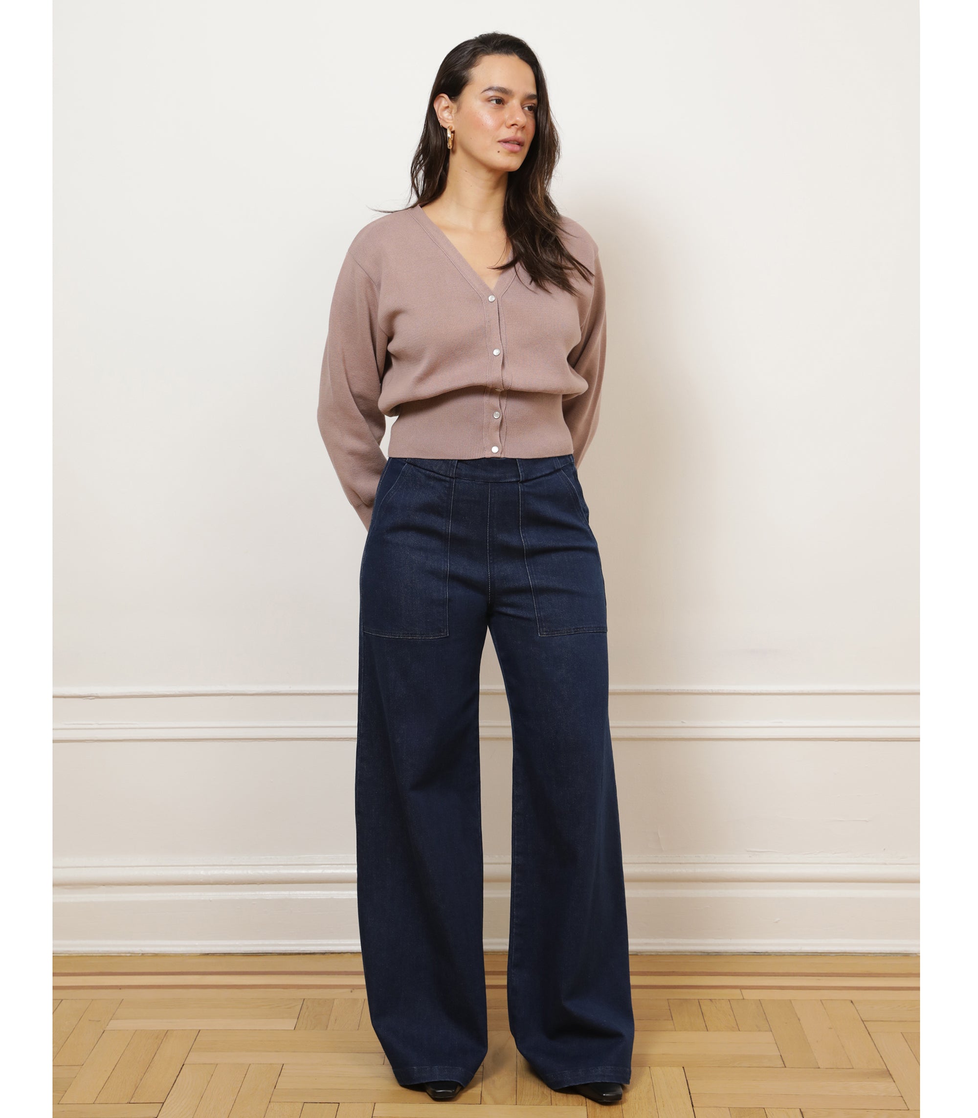 Long Sabrina Wide-Leg Jeans - New York Dark
