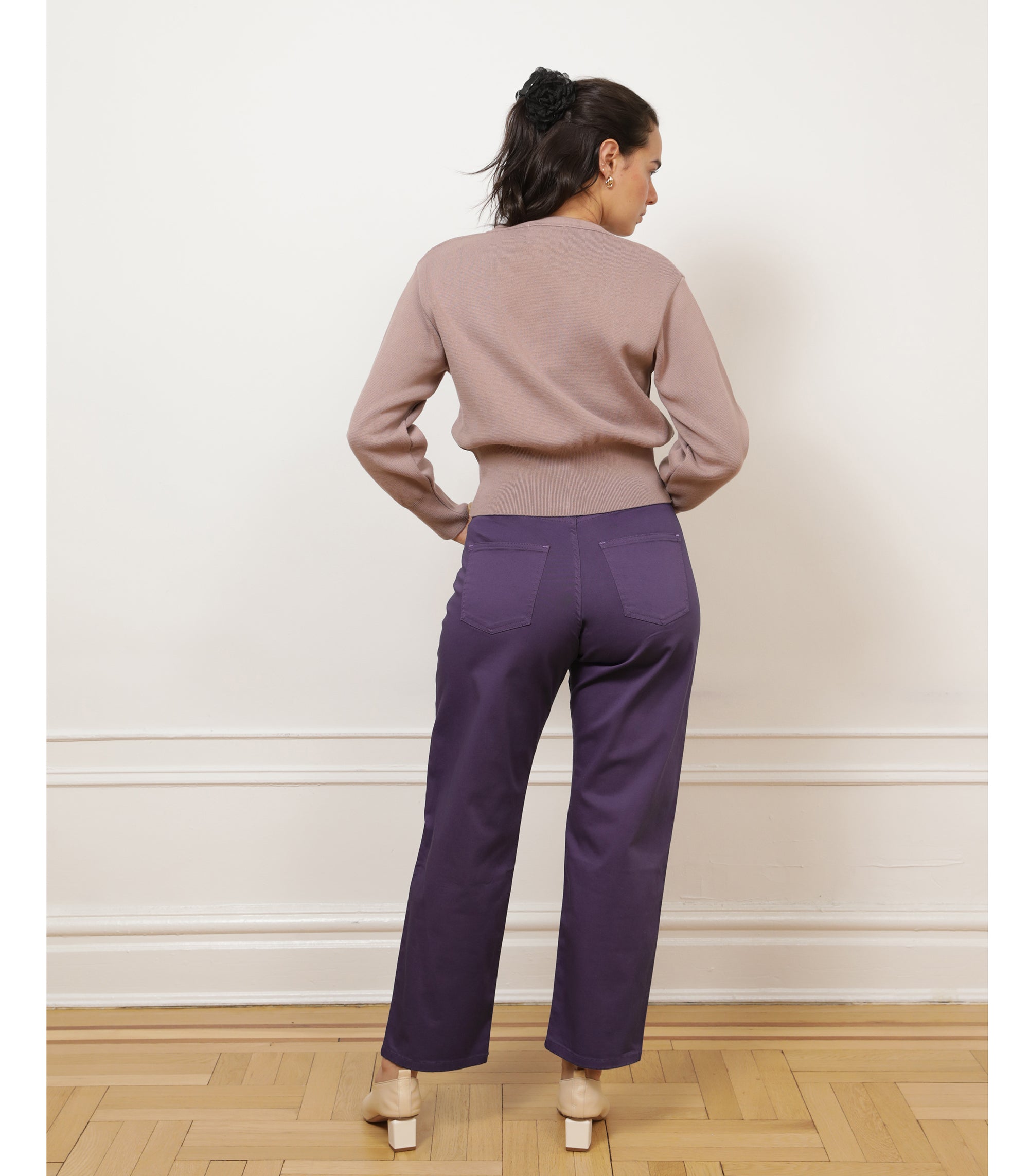 Amelia Barrel Trousers - Plum AW25
