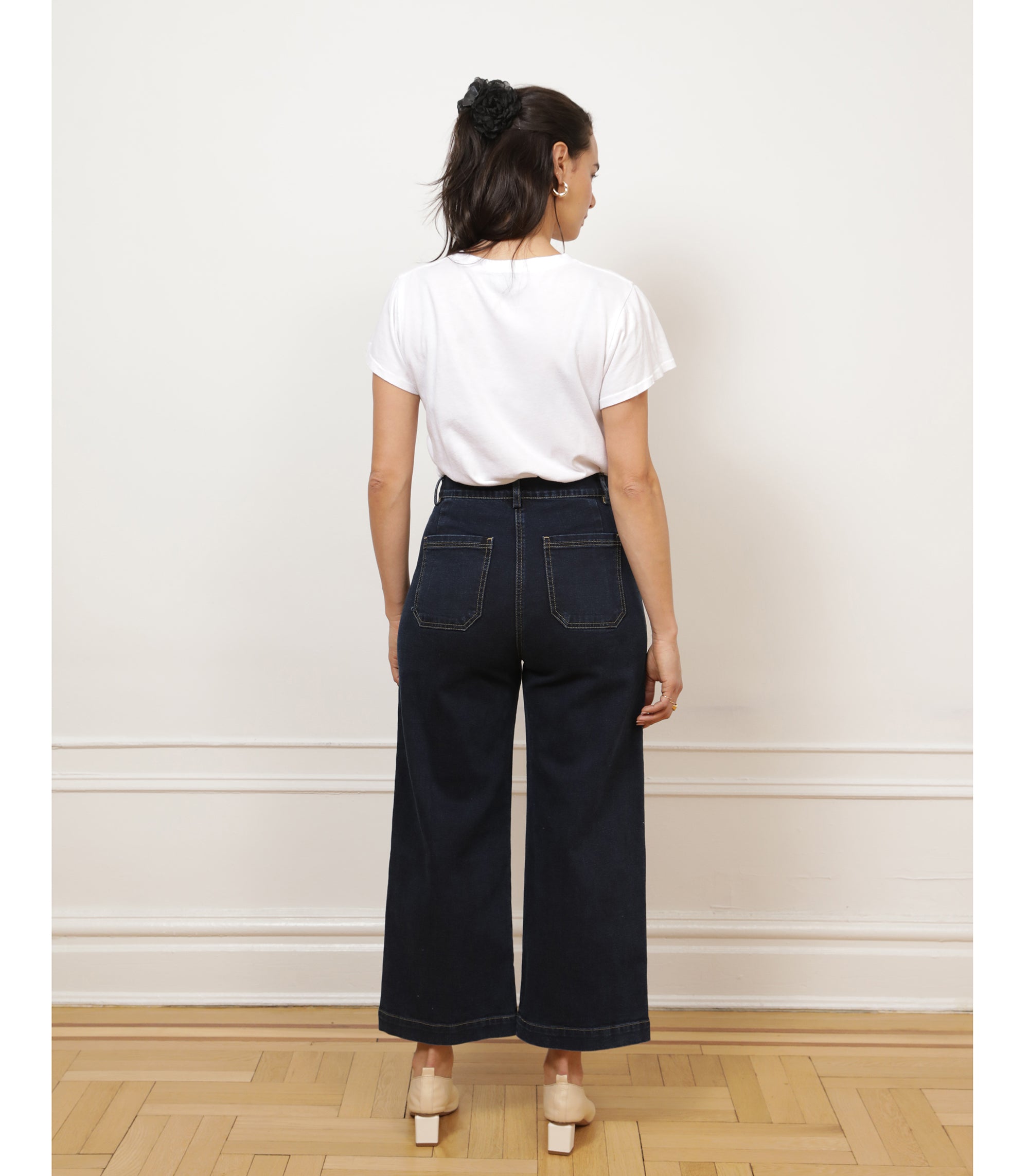 Simone Wide Crop Jeans - New York Dark