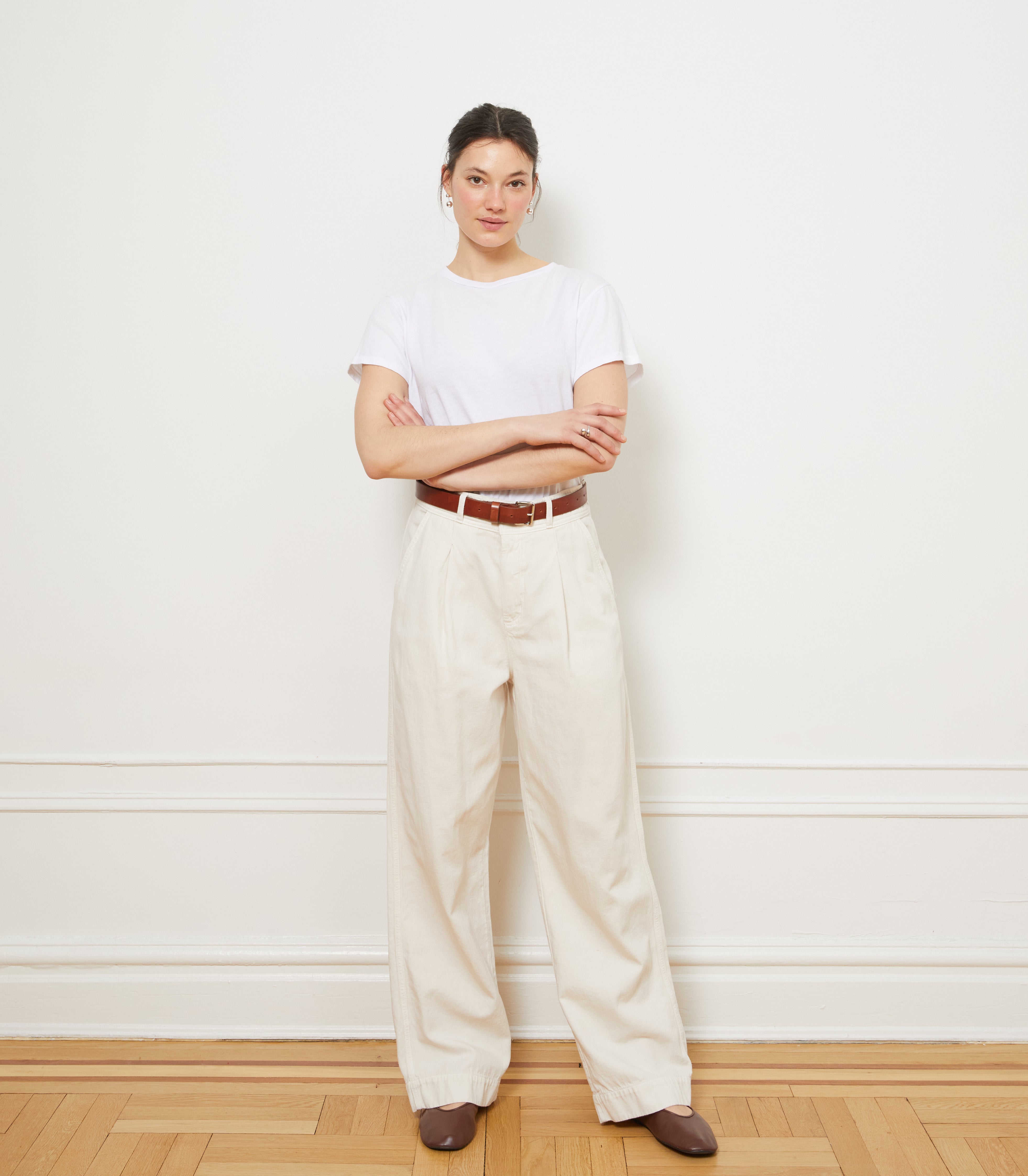 Jack Pleated Wide-Leg Trousers - Salt SAMPLE SALE