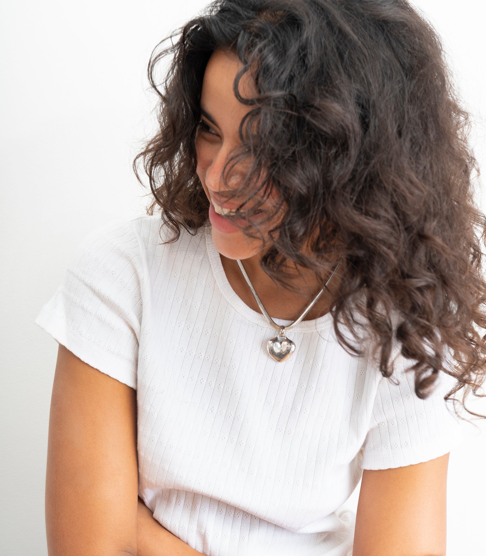 Miranda Pointelle Tee - White