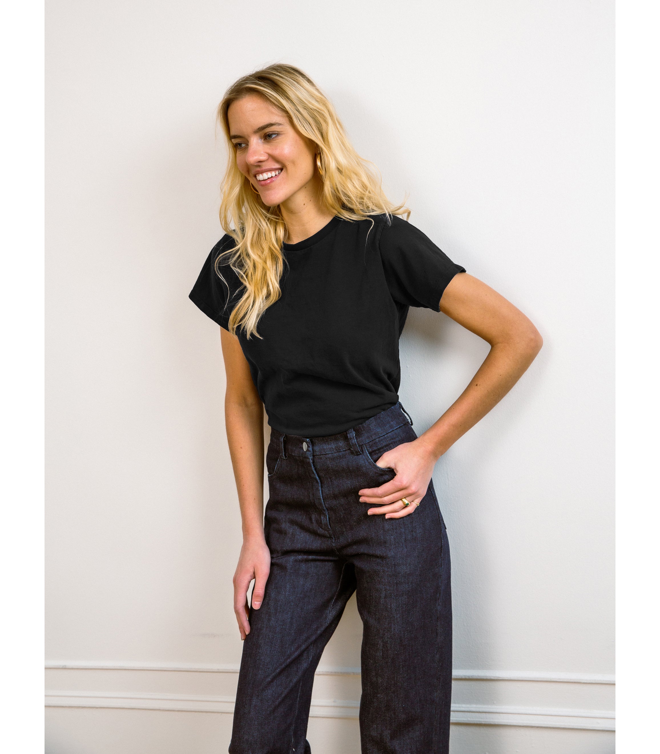 Hutton Boxy Fitted Tee - Black SAMPLE SALE