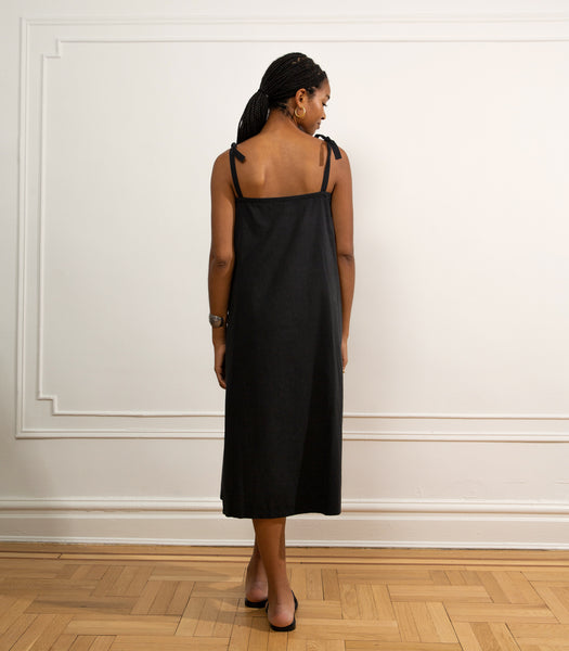 Back Slip Dress - Black