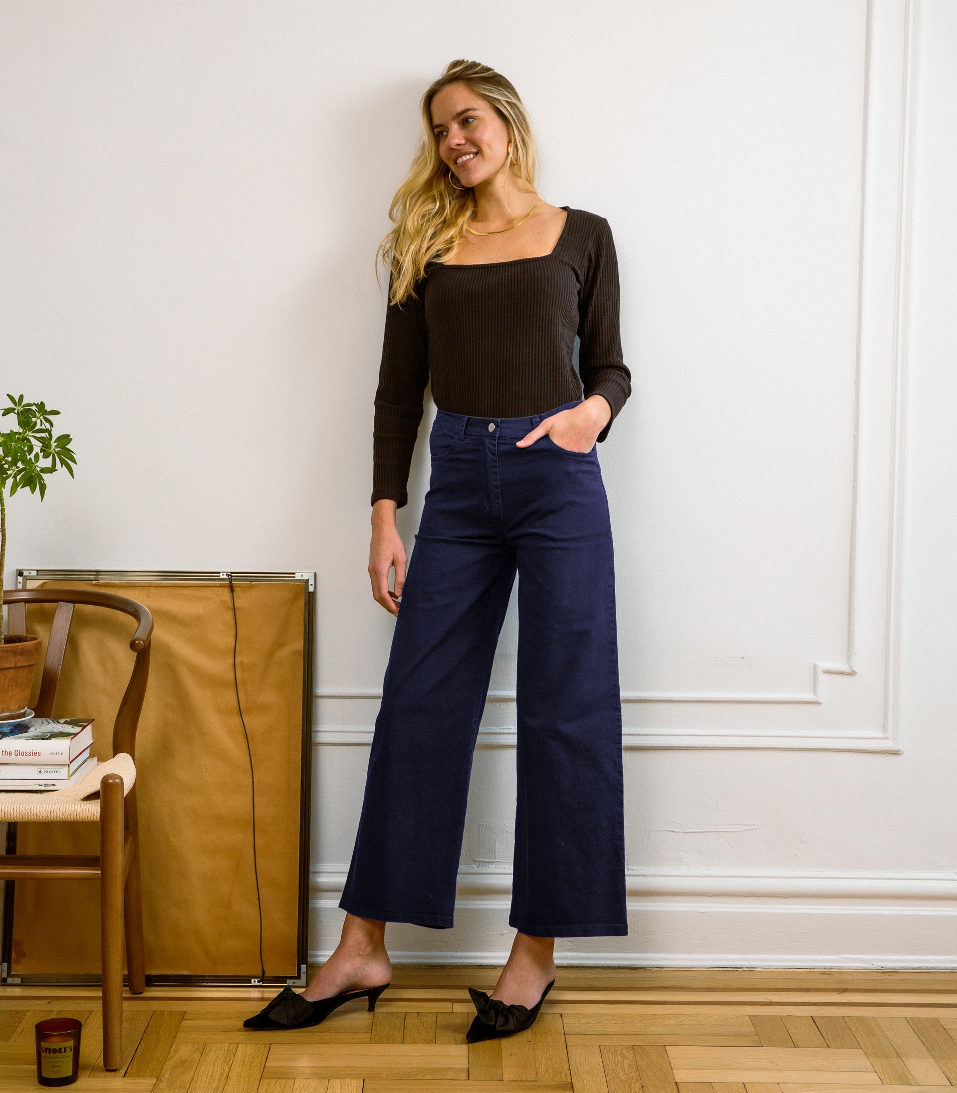 Loup Toni Wide Leg Ankle Pants - Blueberry main image 1