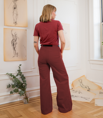 Long Sabrina Wide-Leg Pants - Terracotta